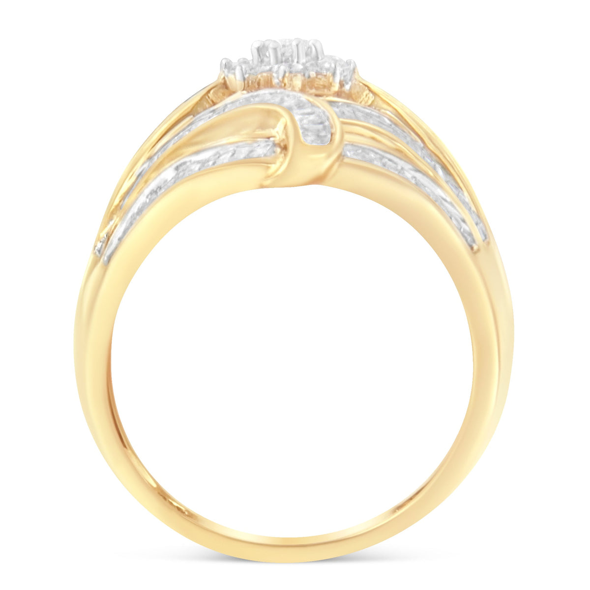 10K Yellow Gold Diamond Ring (1 Cttw, I-J Color, I2-I3 Clarity) - Size 7 - LinkagejewelrydesignLinkagejewelrydesign