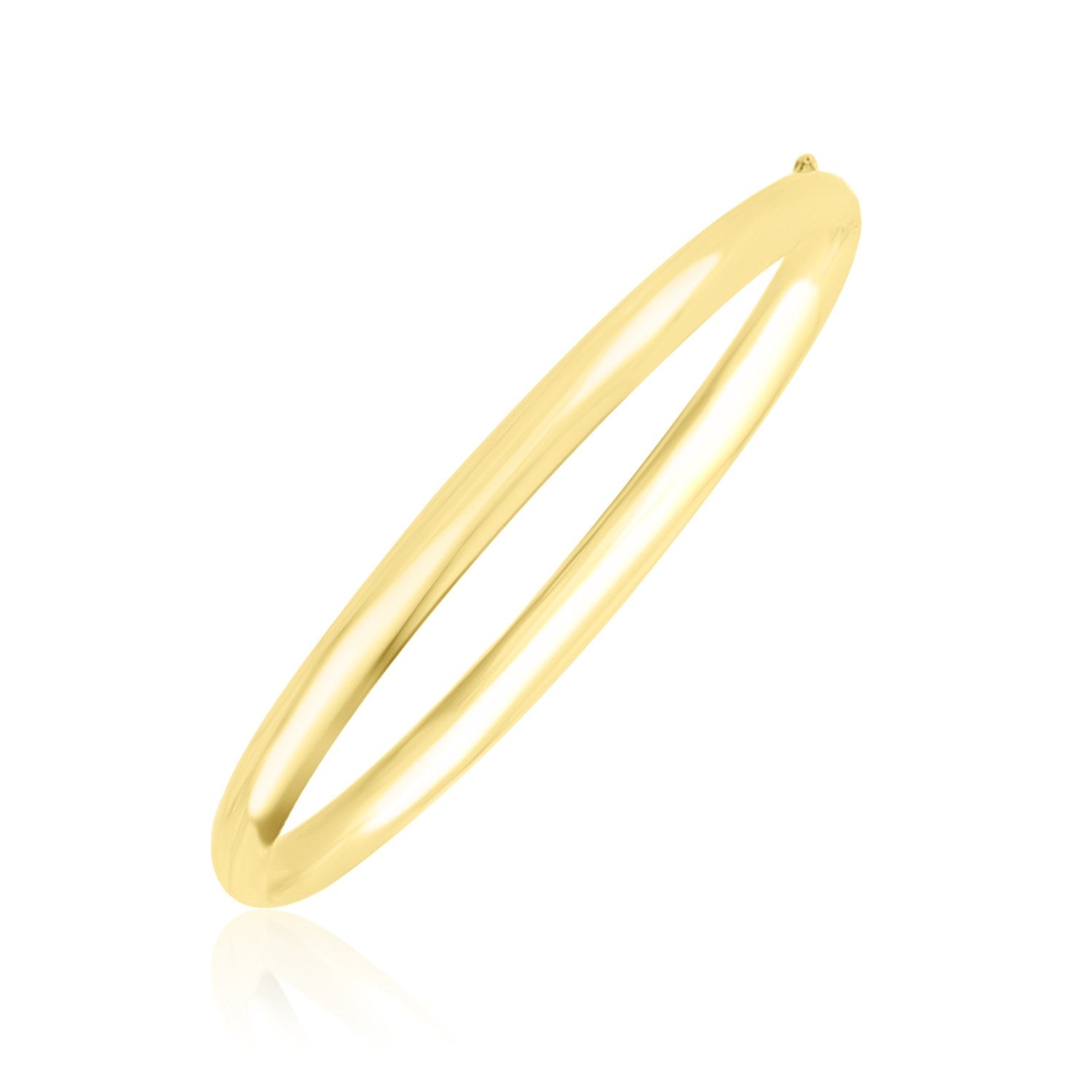 10k Yellow Gold Dome Style Shiny Bangle - LinkagejewelrydesignLinkagejewelrydesign