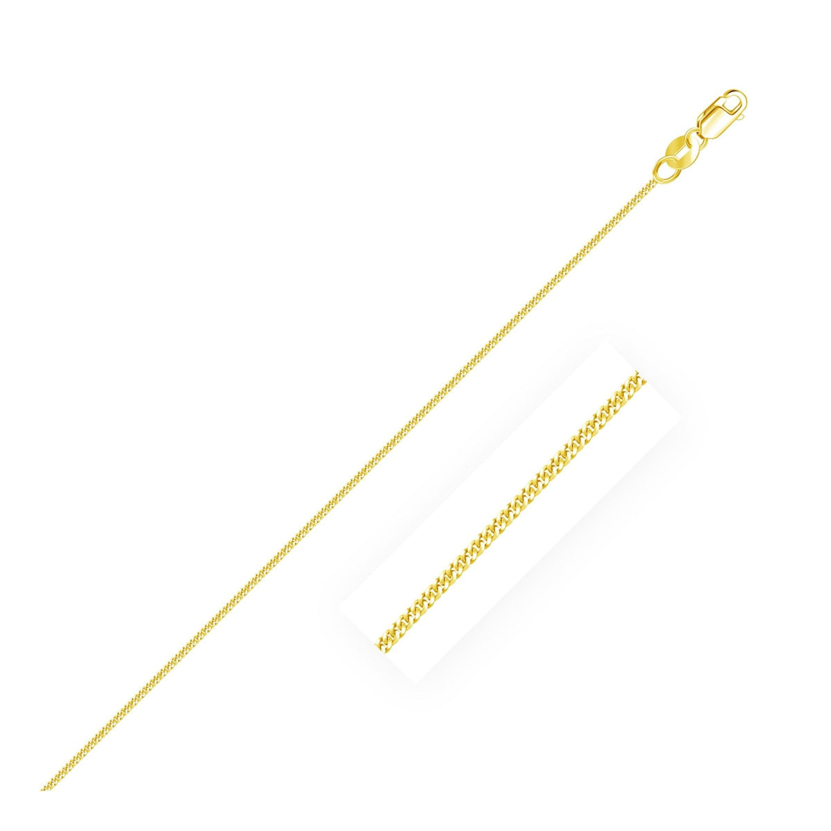 10k Yellow Gold Gourmette Chain 1.0mm - LinkagejewelrydesignLinkagejewelrydesign