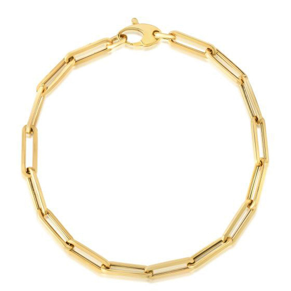 10K Yellow Gold Lite Paperclip Bracelet (4.2mm) - LinkagejewelrydesignLinkagejewelrydesign