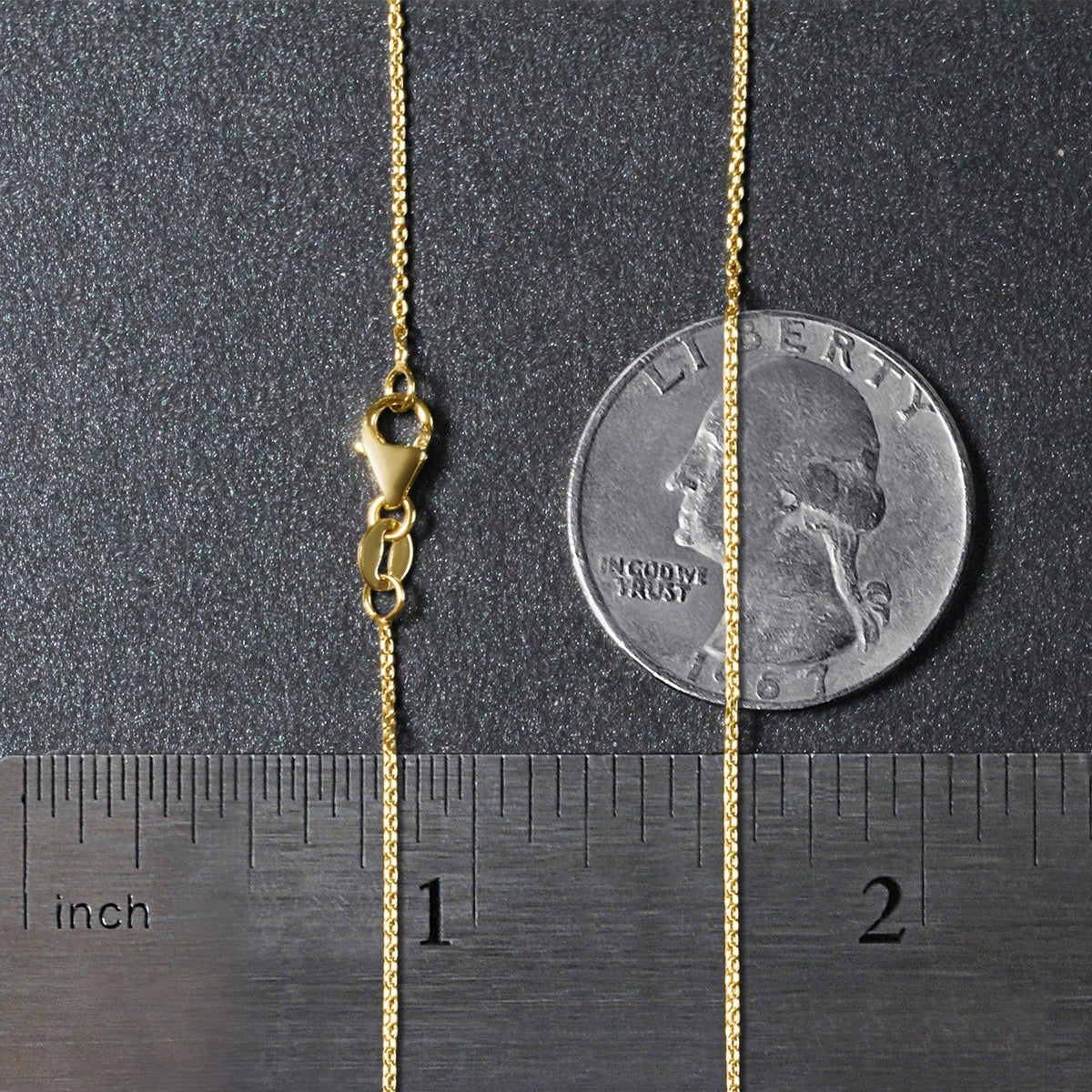 10k Yellow Gold Oval Cable Link Chain 0.97mm - LinkagejewelrydesignLinkagejewelrydesign