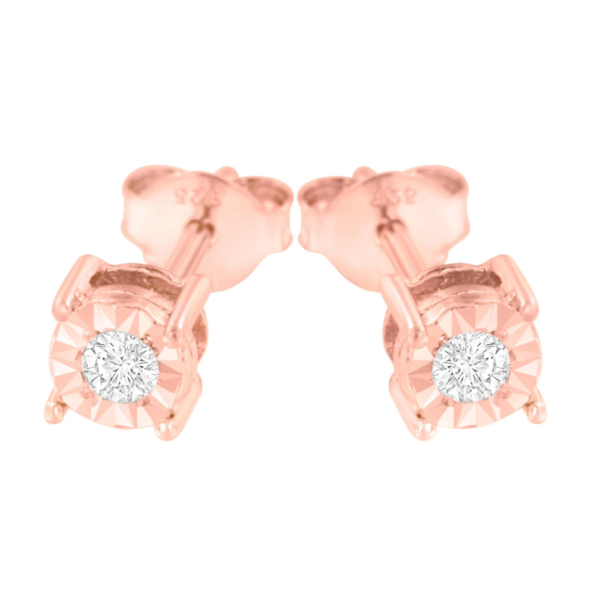 10K Yellow Gold over .925 Sterling Silver 1/5 Cttw Round Near Colorless Diamond Miracle-Set Stud Earrings (J-K Color, I2-I3 Clarity) - LinkagejewelrydesignLinkagejewelrydesign