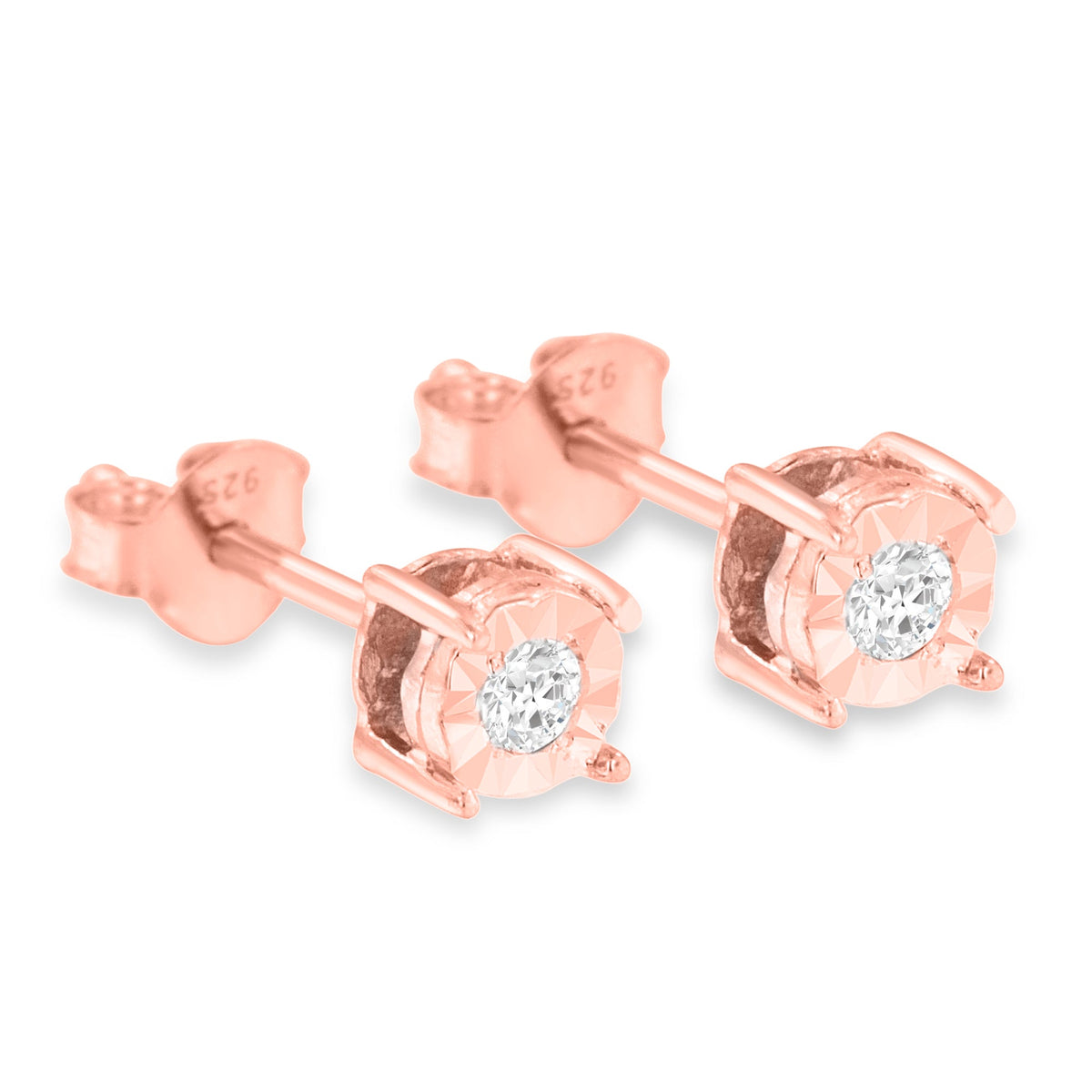 10K Yellow Gold over .925 Sterling Silver 1/5 Cttw Round Near Colorless Diamond Miracle-Set Stud Earrings (J-K Color, I2-I3 Clarity) - LinkagejewelrydesignLinkagejewelrydesign