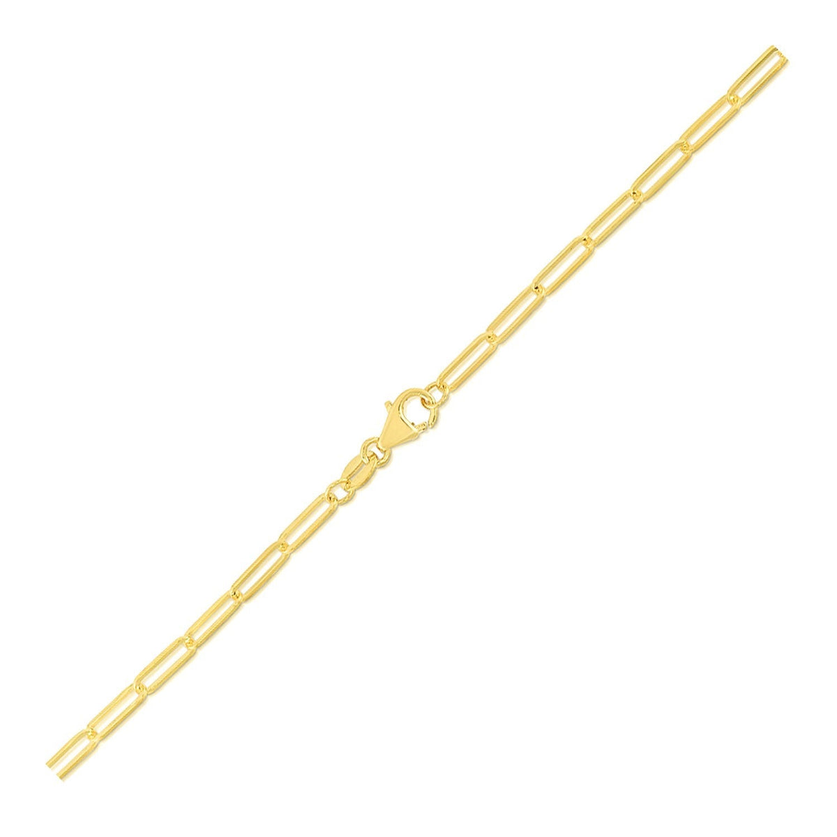10K Yellow Gold Paperclip Bracelet (2.5mm) - LinkagejewelrydesignLinkagejewelrydesign