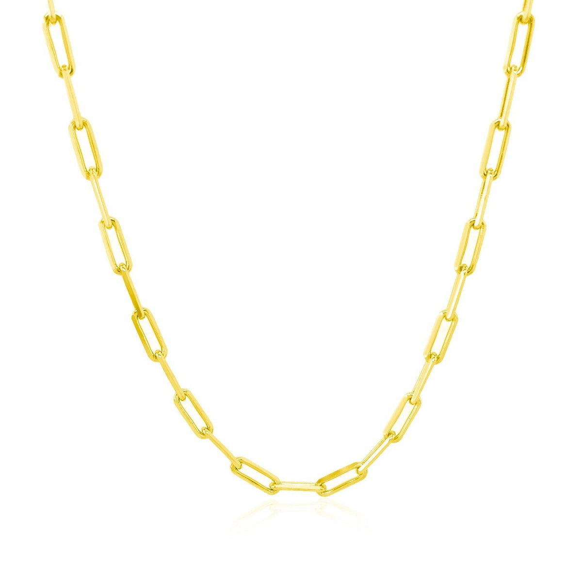 10K Yellow Gold Paperclip Chain (2.5mm) - LinkagejewelrydesignLinkagejewelrydesign
