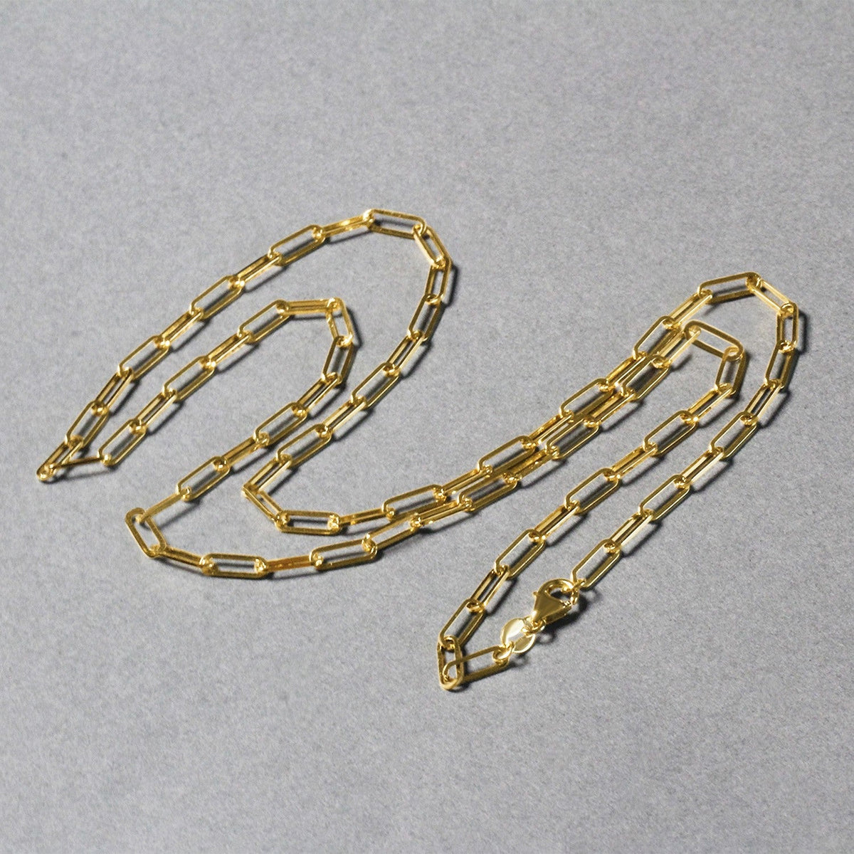 10K Yellow Gold Paperclip Chain (2.5mm) - LinkagejewelrydesignLinkagejewelrydesign