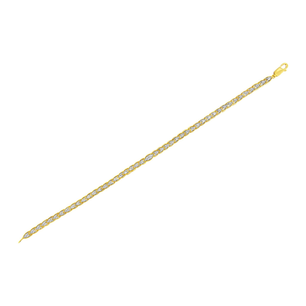 10K Yellow Gold Plated .925 Sterling Silver 1 cttw Prong-Set Diamond Pear Shape Link Bracelet (I-J Color, I1-I2 Clarity) - 7.25&quot; - LinkagejewelrydesignLinkagejewelrydesign