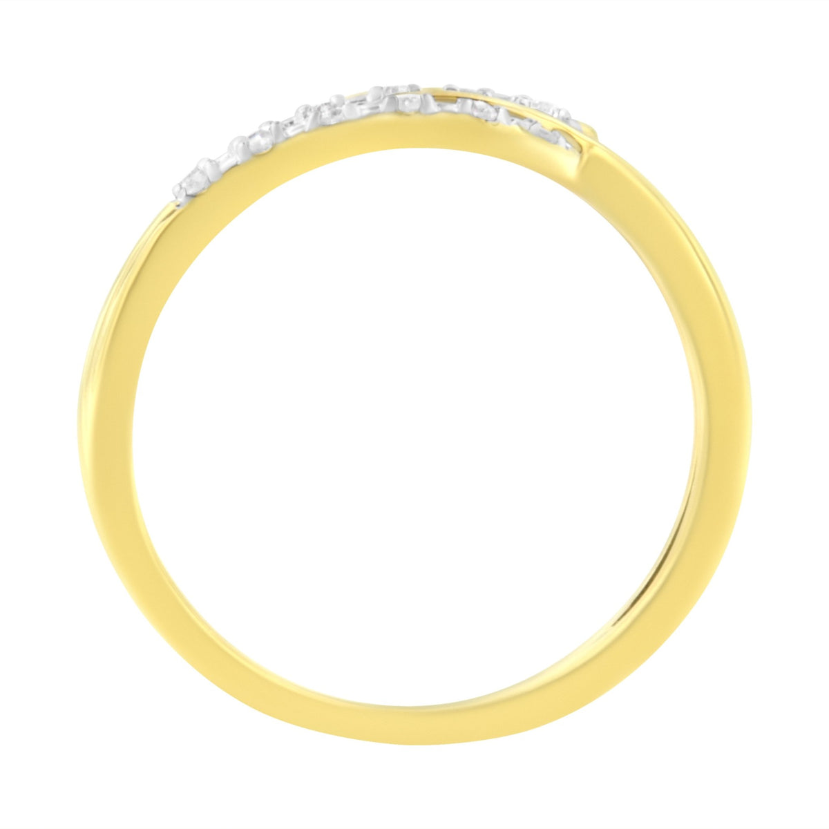 10K Yellow Gold Plated .925 Sterling Silver 1/10 Cttw Round-Cut Diamond Fashion Ring (I-J Color, I1-I2 Clarity) - Size 7 - LinkagejewelrydesignLinkagejewelrydesign