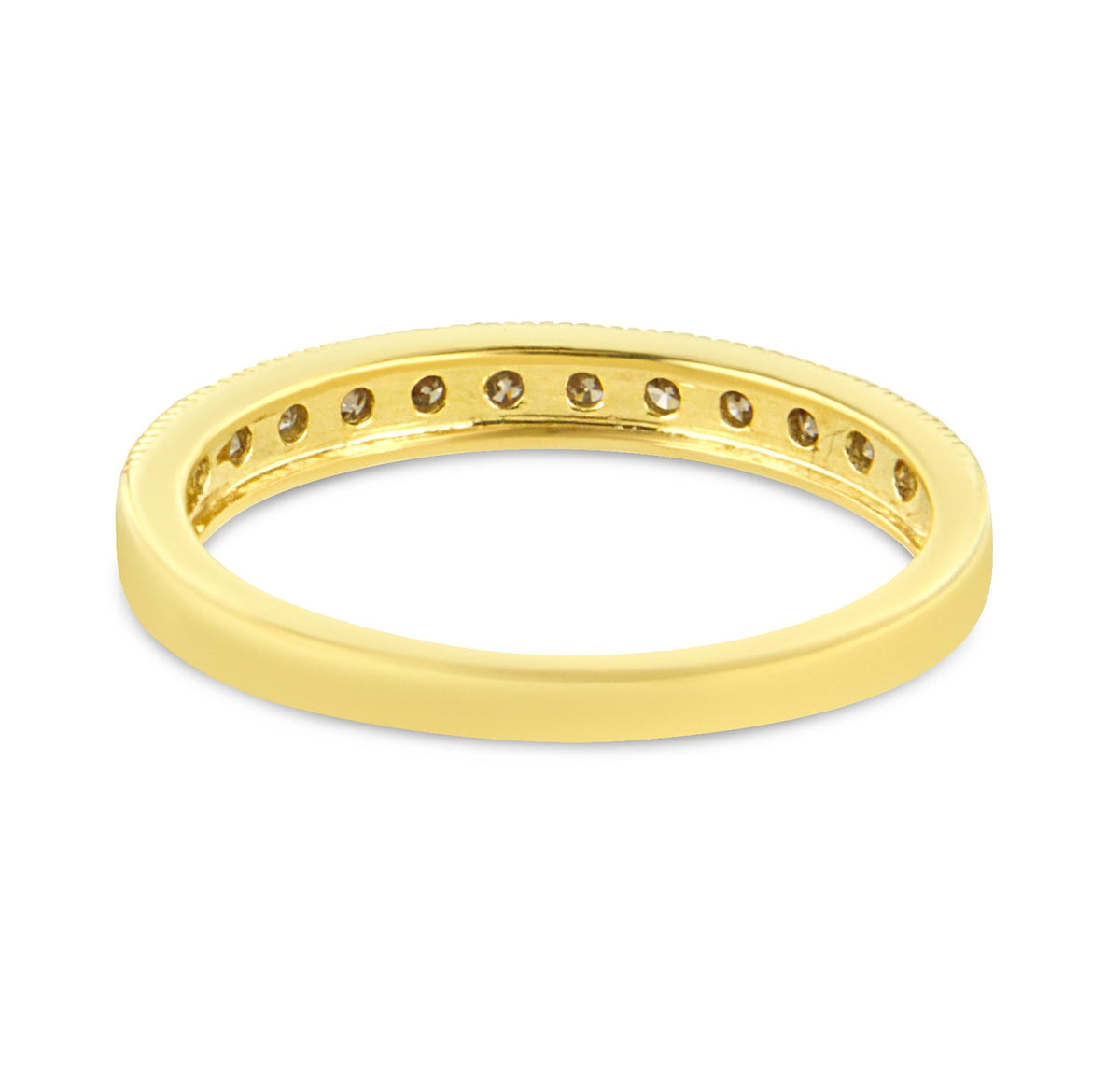 10K Yellow Gold Plated .925 Sterling Silver 1/4 Cttw Champagne Diamond 11 Stone Band Ring (K-L Color, I1-I2 Clarity) - Size 7 - LinkagejewelrydesignLinkagejewelrydesign