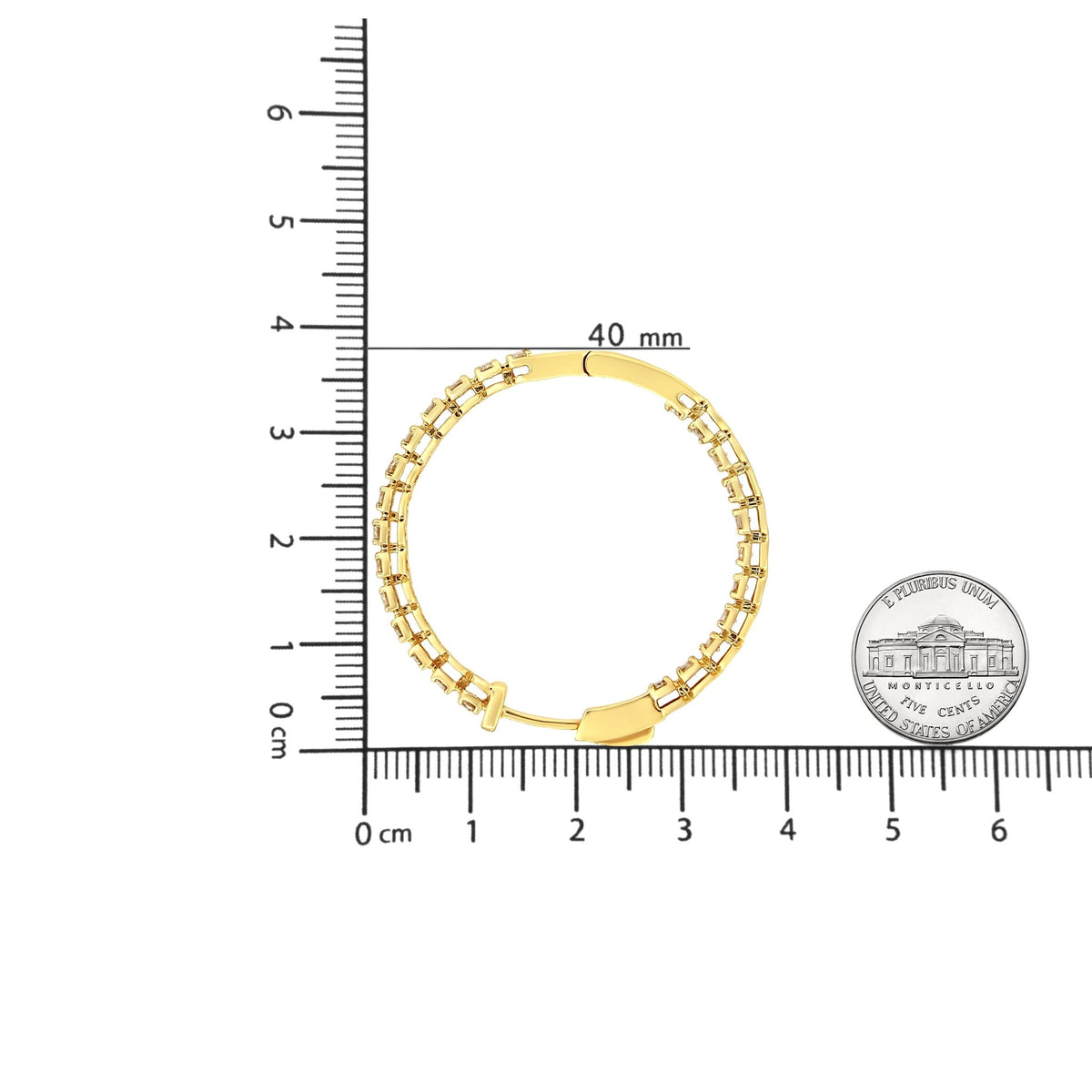 10K Yellow Gold Plated .925 Sterling Silver 3.00 Cttw Round Stone Champagne Diamond Inside-Out Hoop Earrings (Champagne Color, I1-I2 Clarity) - LinkagejewelrydesignLinkagejewelrydesign