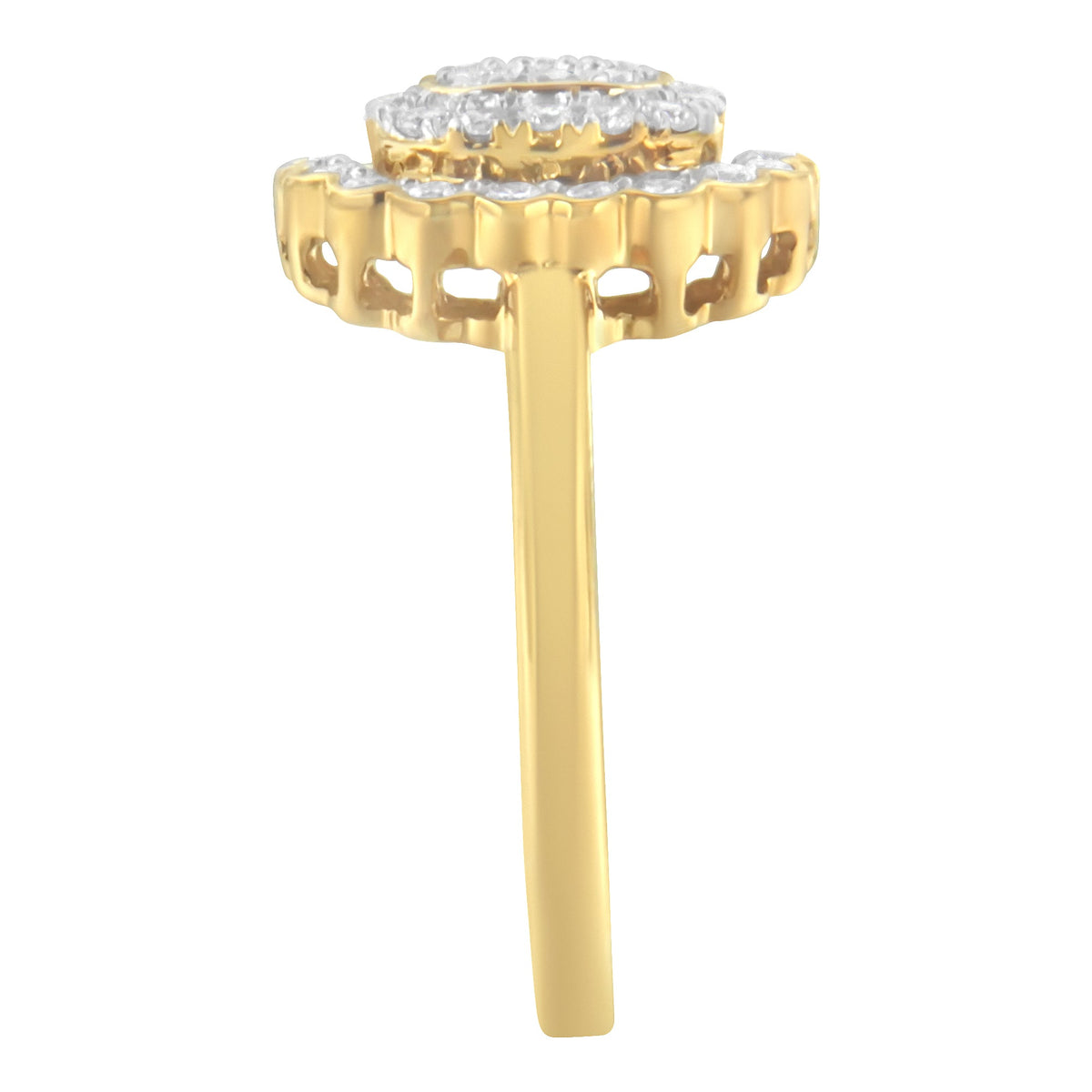 10K Yellow Gold Plated .925 Sterling Silver Diamond Cocktail Ring (3/4 Cttw, J-K Color, I2-I3 Clarity) - Size 7 - LinkagejewelrydesignLinkagejewelrydesign