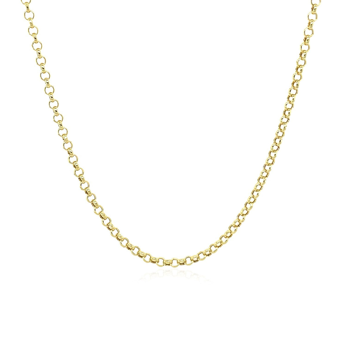 10k Yellow Gold Rolo Chain 1.9mm - LinkagejewelrydesignLinkagejewelrydesign