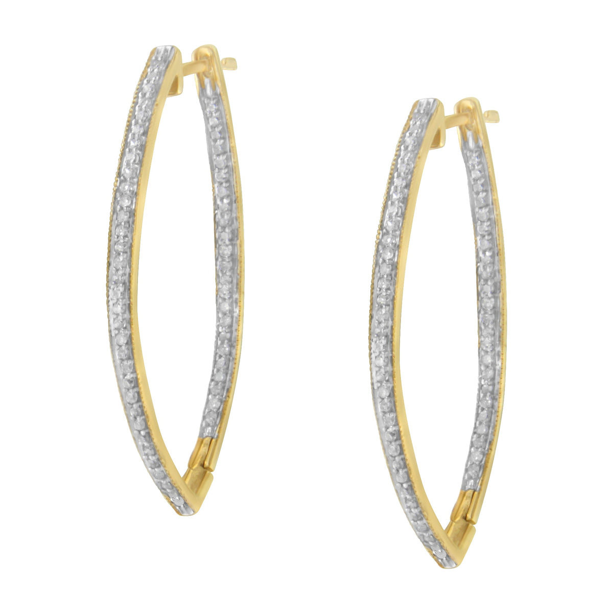 10k Yellow Gold Round Cut Diamond Earrings (1 cttw, I-J Color, I2-I3 Clarity) - LinkagejewelrydesignLinkagejewelrydesign