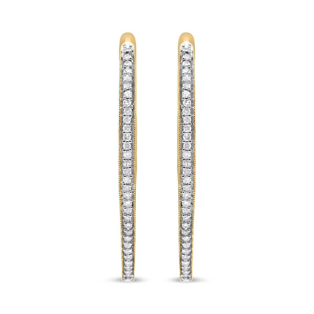 10k Yellow Gold Round Cut Diamond Earrings (1 cttw, I-J Color, I2-I3 Clarity) - LinkagejewelrydesignLinkagejewelrydesign