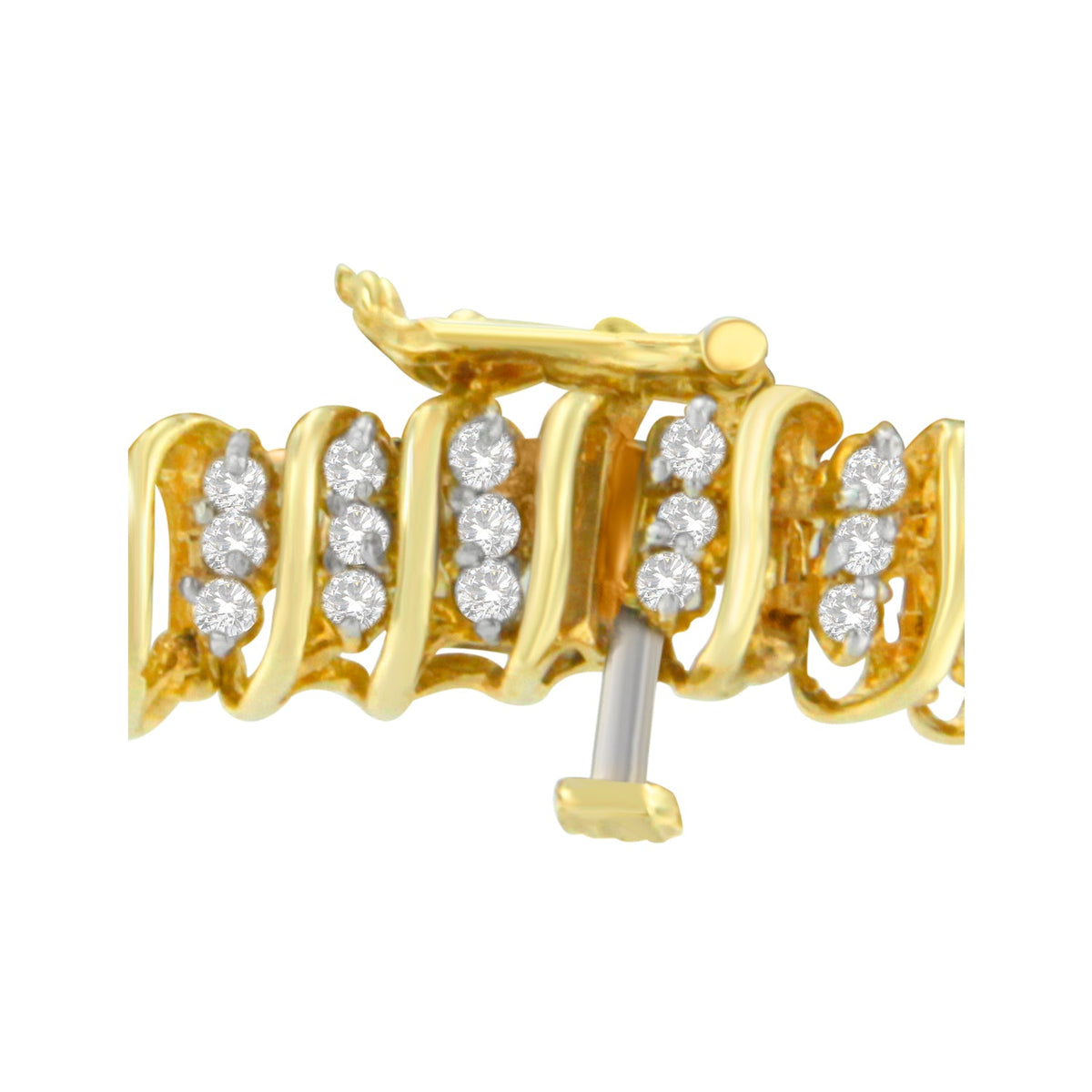10K Yellow Gold Round Cut Diamond Wrap Bracelet (2.00 cttw, I-J Color, I2-I3 Clarity) - LinkagejewelrydesignLinkagejewelrydesign
