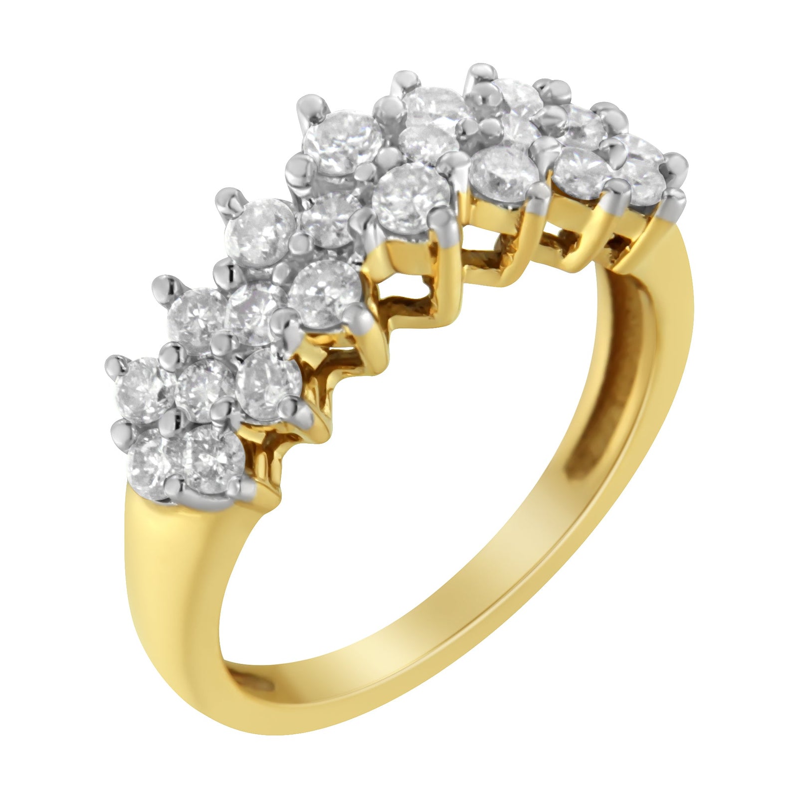 10K Yellow Gold Round Diamond Ring (1 cttw, J-K Color, I1-I2 Clarity) - LinkagejewelrydesignLinkagejewelrydesign