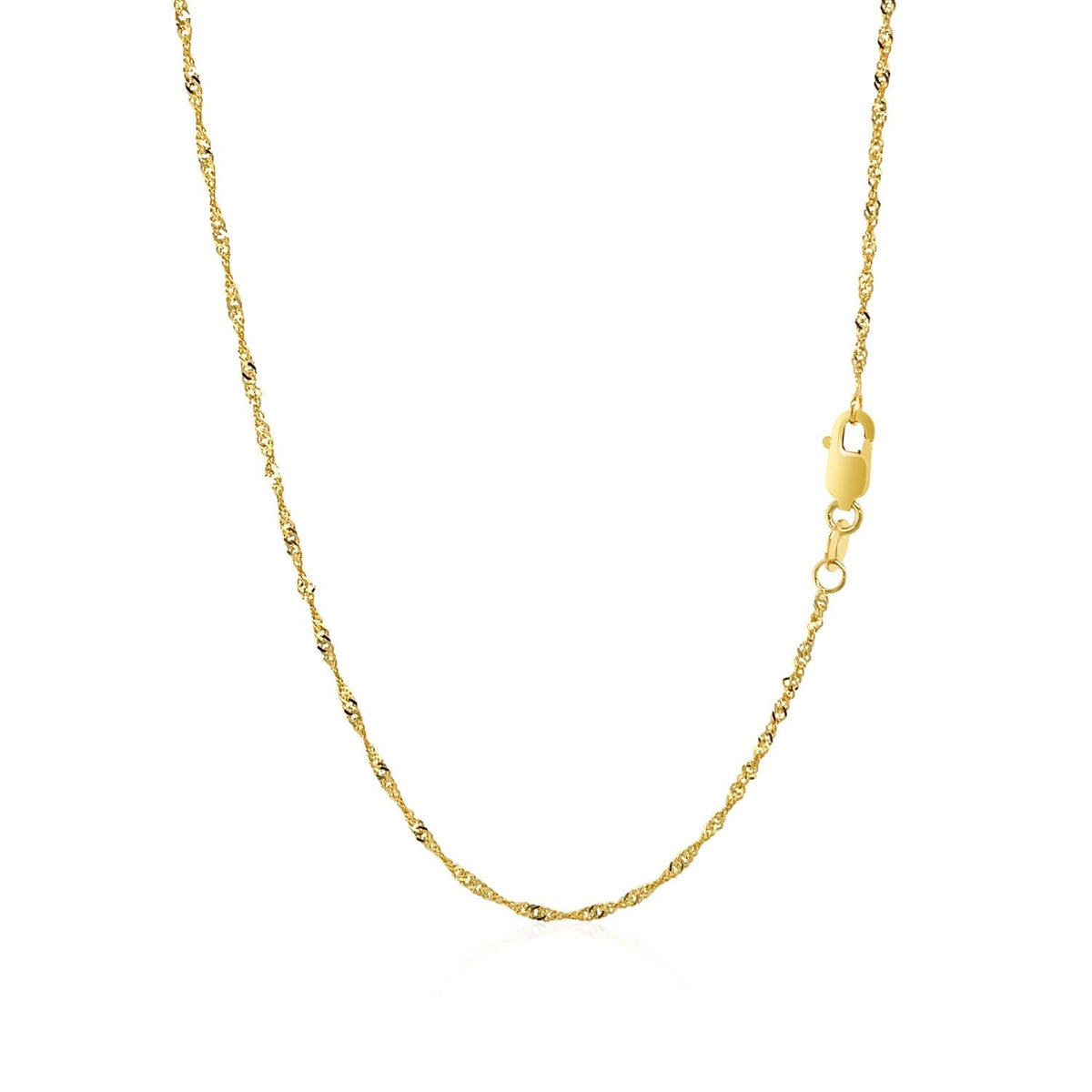 10k Yellow Gold Singapore Chain 1.5mm - LinkagejewelrydesignLinkagejewelrydesign