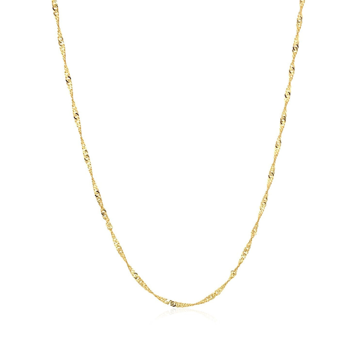 10k Yellow Gold Singapore Chain 1.5mm - LinkagejewelrydesignLinkagejewelrydesign
