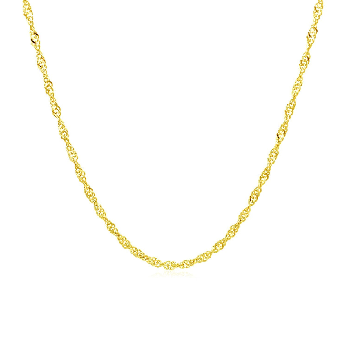 10k Yellow Gold Singapore Chain 1.5mm - LinkagejewelrydesignLinkagejewelrydesign