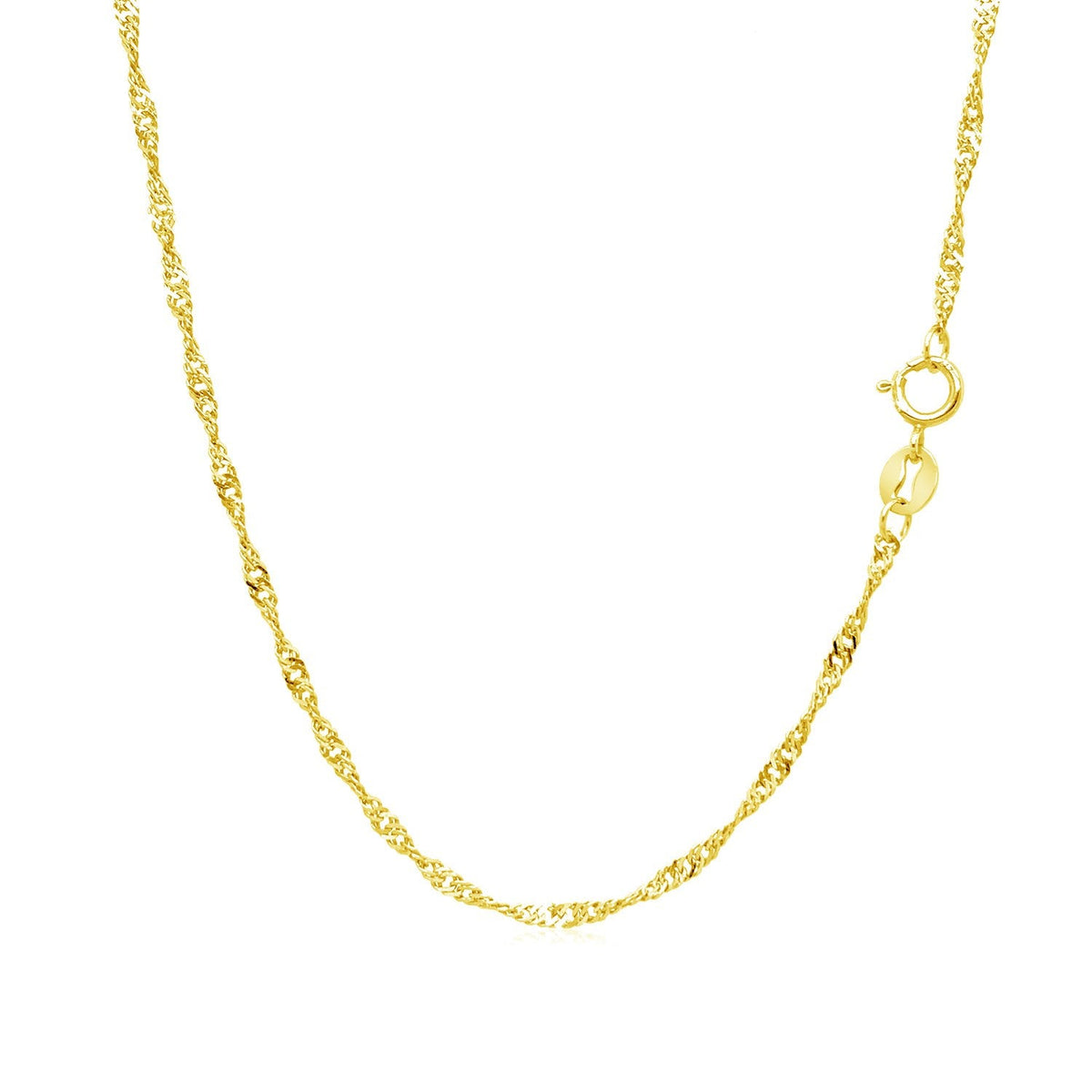 10k Yellow Gold Singapore Chain 1.5mm - LinkagejewelrydesignLinkagejewelrydesign