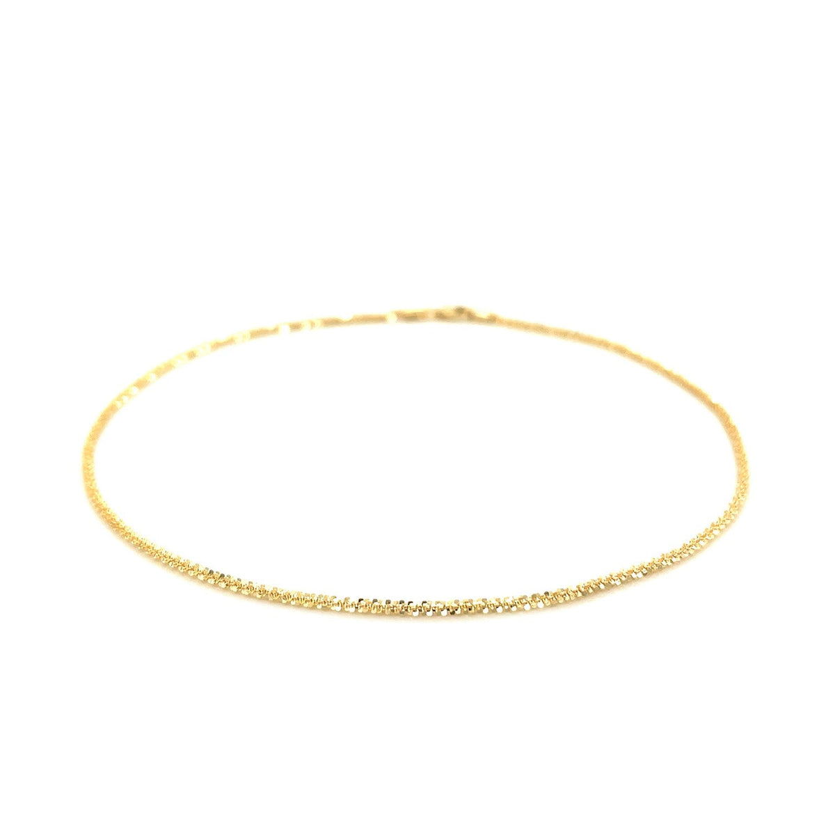 10k Yellow Gold Sparkle Anklet 1.5mm - LinkagejewelrydesignLinkagejewelrydesign