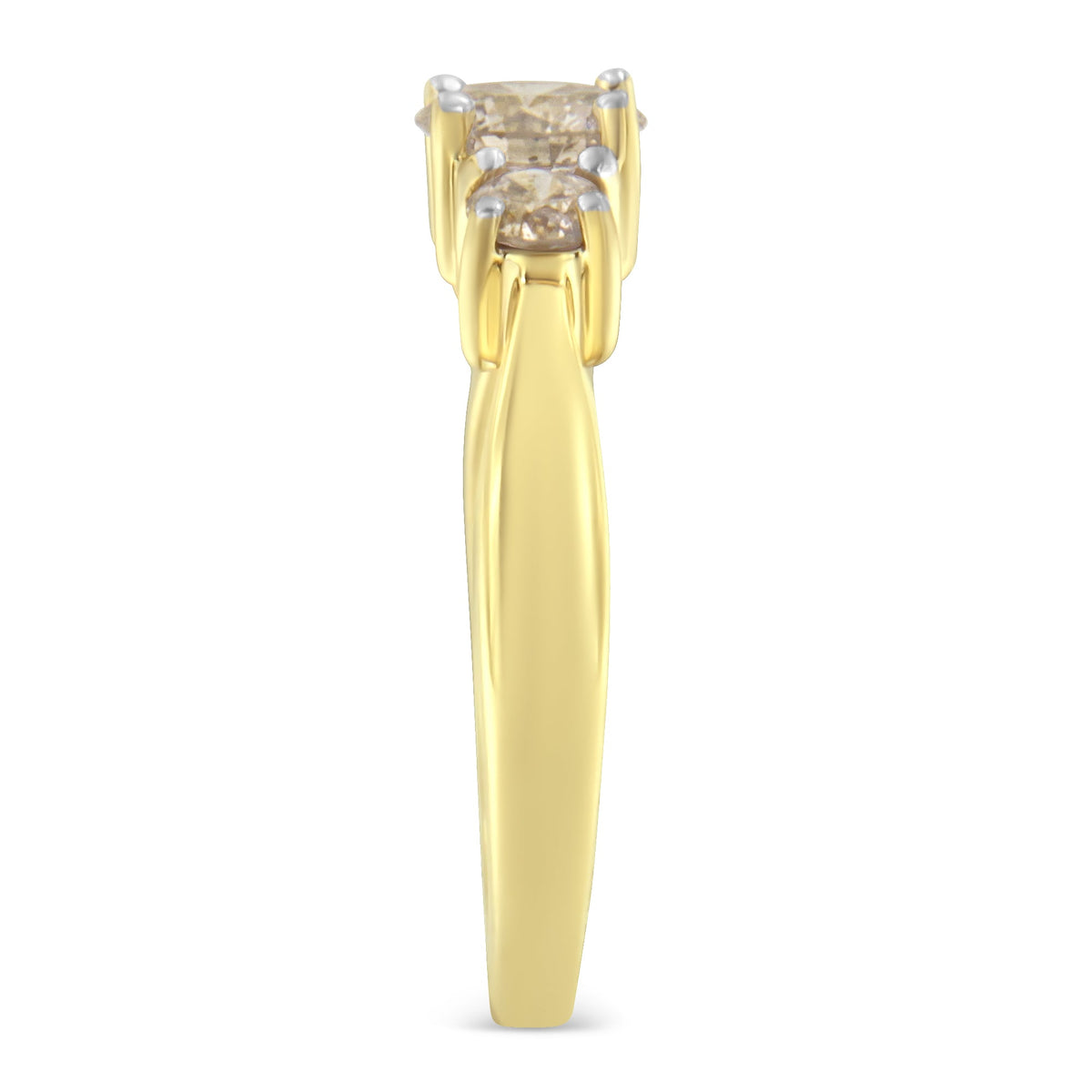 10K Yellow Gold Three Stone Diamond Band Ring (1.00 cttw, J-K Color, I2-I3 Clarity) - LinkagejewelrydesignLinkagejewelrydesign