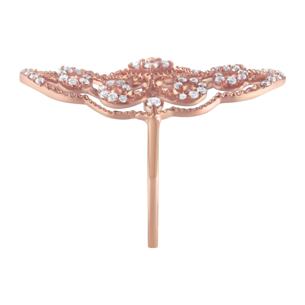 10KT Rose Gold Diamond Cocktail Ring (1/2 cttw, H-I Color, I1-I2 Clarity) - LinkagejewelrydesignLinkagejewelrydesign