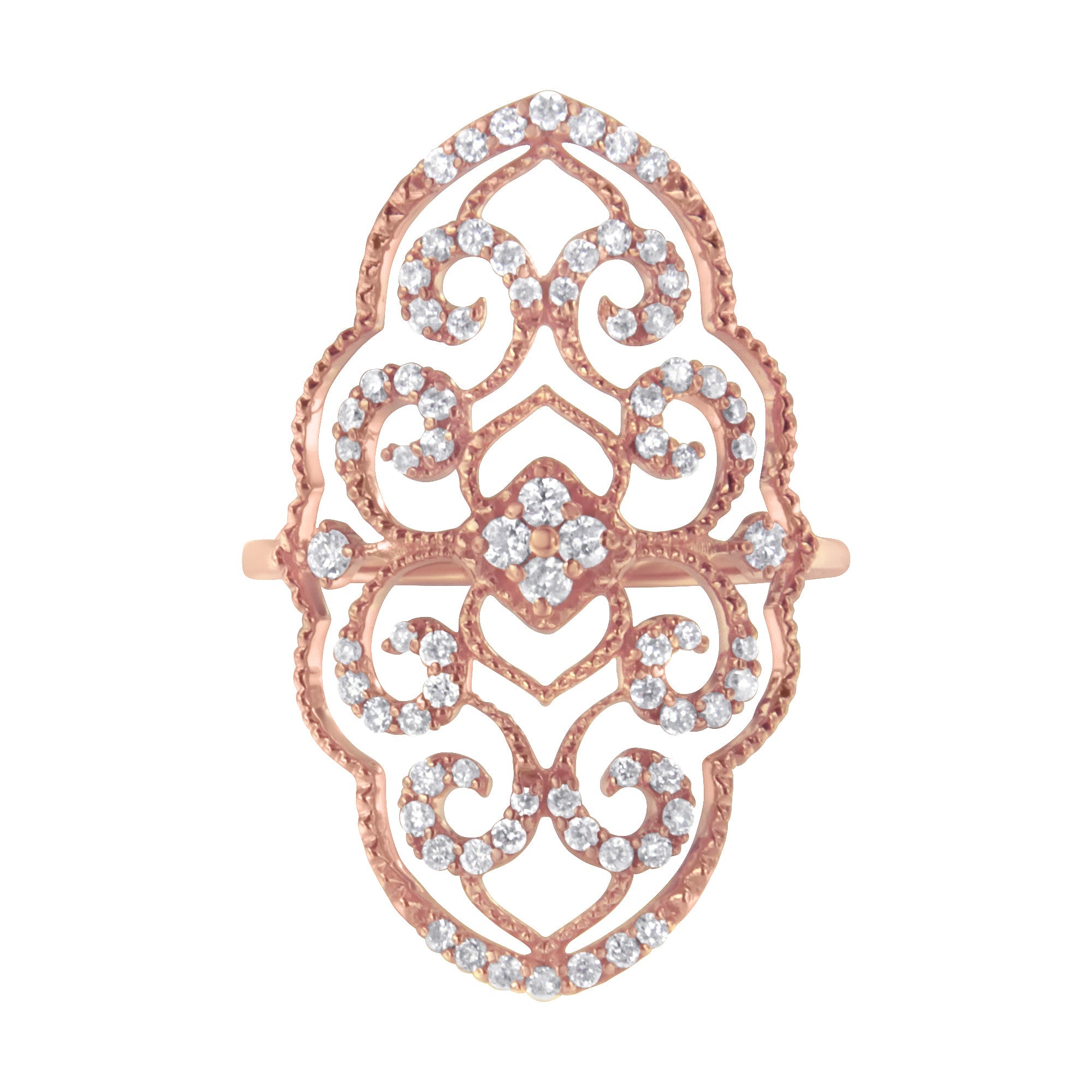 10KT Rose Gold Diamond Cocktail Ring (1/2 cttw, H-I Color, I1-I2 Clarity) - LinkagejewelrydesignLinkagejewelrydesign