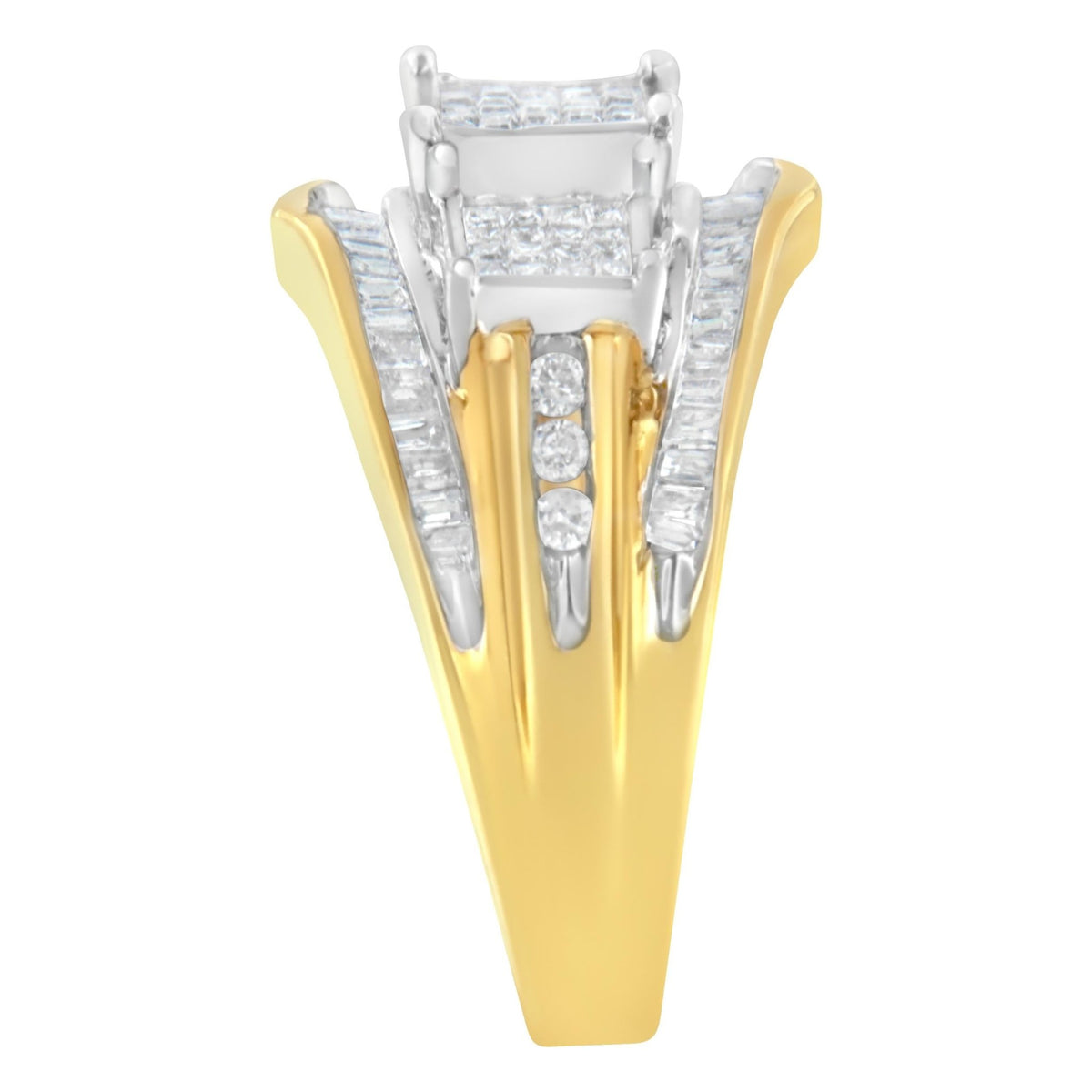 10KT Two-Toned Gold Diamond Ring (1 cttw, H-I Color, SI1-SI2 Clarity) - LinkagejewelrydesignLinkagejewelrydesign