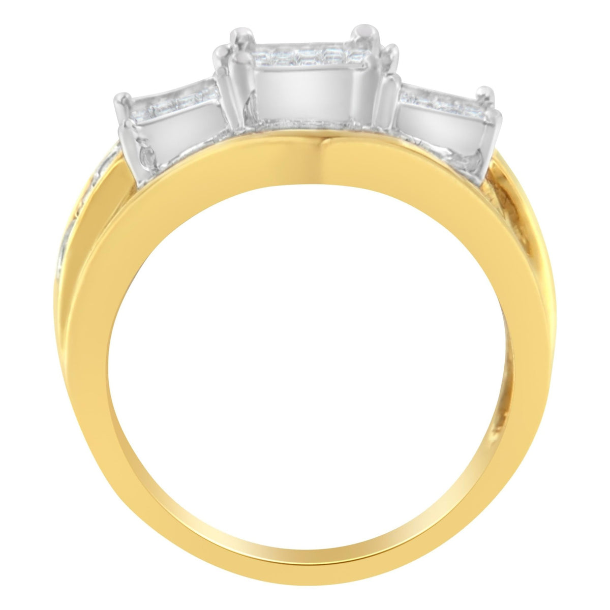 10KT Two-Toned Gold Diamond Ring (1 cttw, H-I Color, SI1-SI2 Clarity) - LinkagejewelrydesignLinkagejewelrydesign
