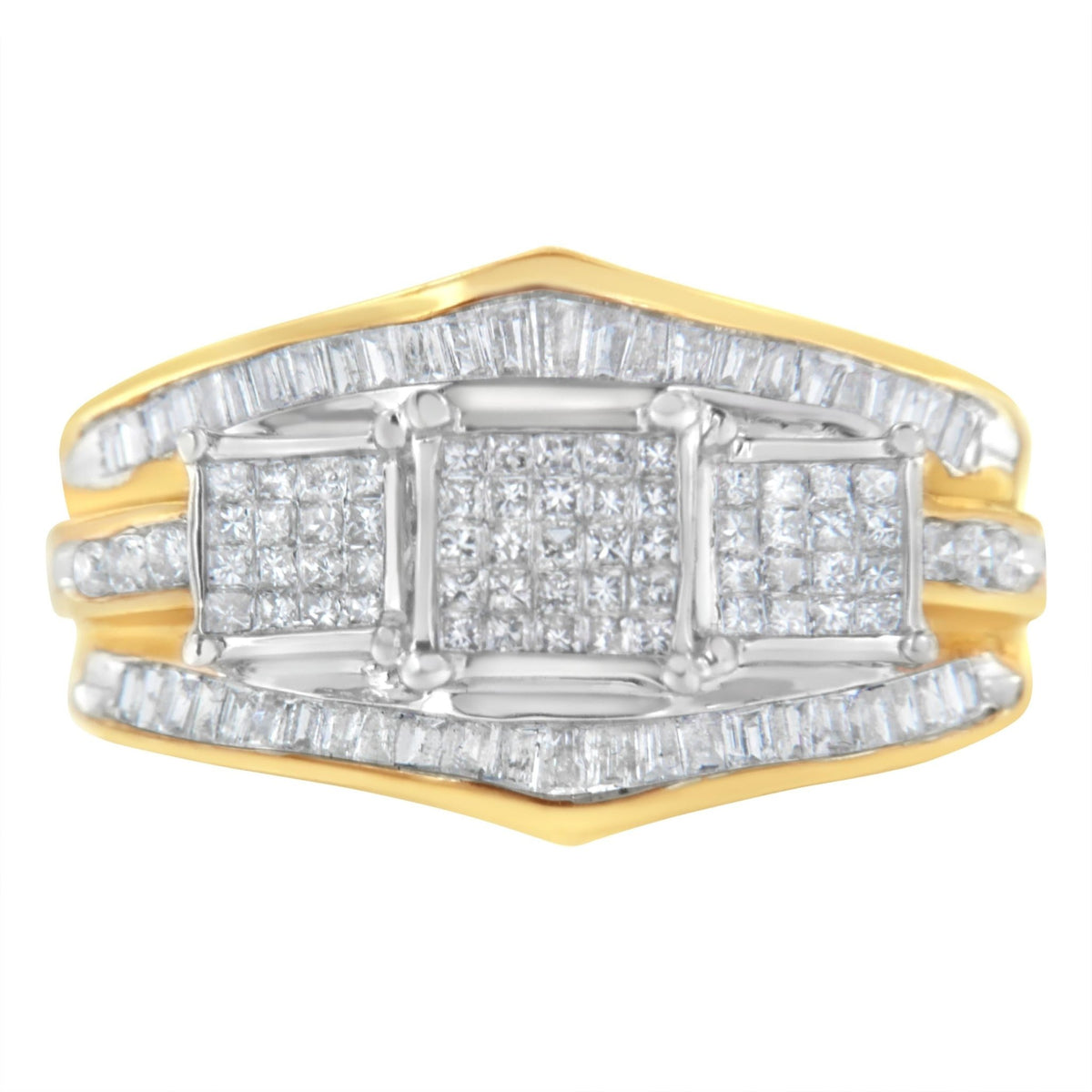 10KT Two-Toned Gold Diamond Ring (1 cttw, H-I Color, SI1-SI2 Clarity) - LinkagejewelrydesignLinkagejewelrydesign