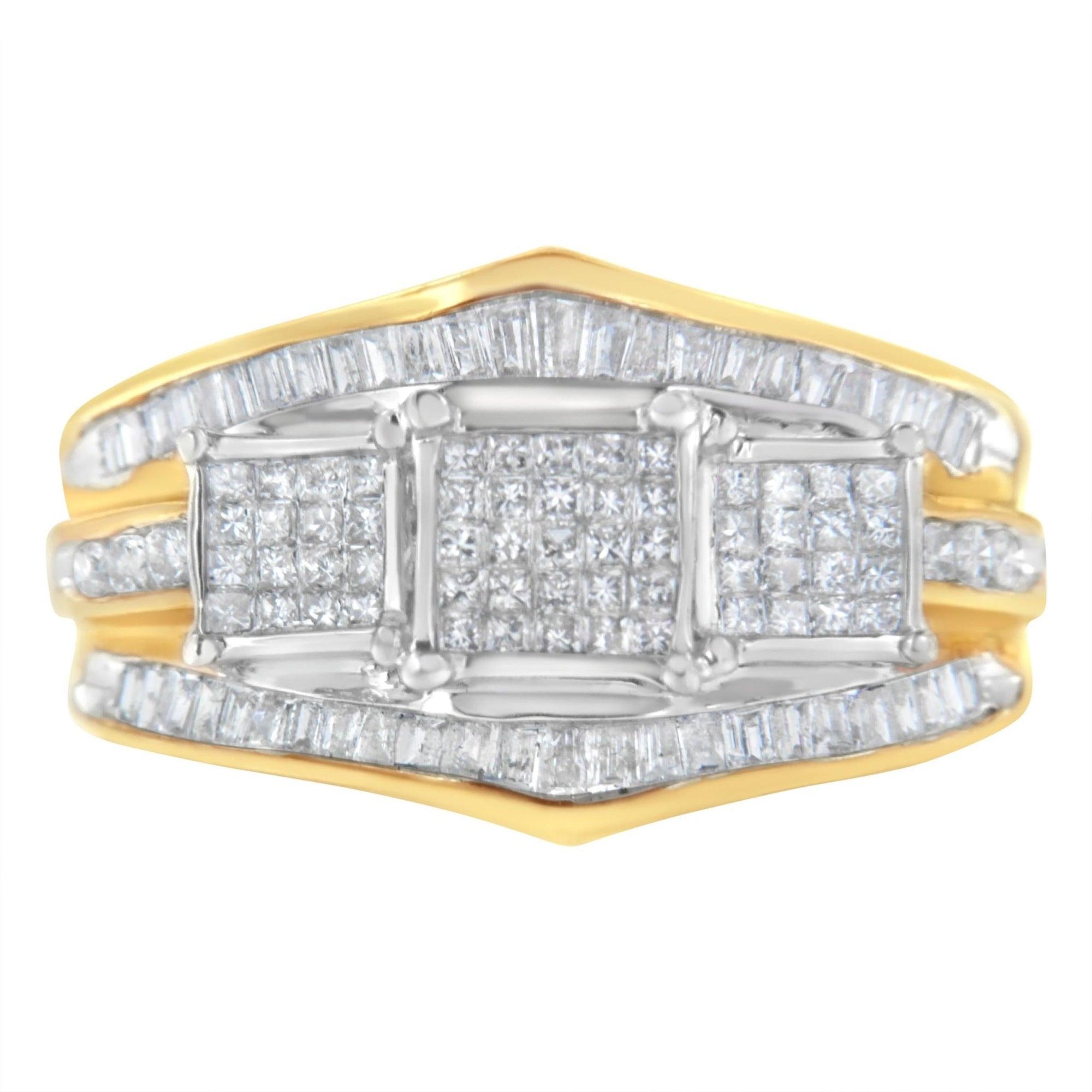 10KT Two-Toned Gold Diamond Ring (1 cttw, H-I Color, SI1-SI2 Clarity) - LinkagejewelrydesignLinkagejewelrydesign