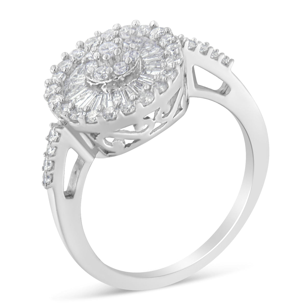10KT White Gold Diamond Cocktail Ring (1 cttw, H-I Color, SI2-I1 Clarity) - LinkagejewelrydesignLinkagejewelrydesign