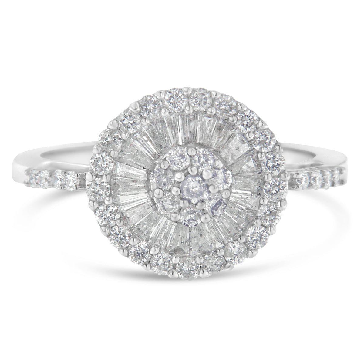 10KT White Gold Diamond Cocktail Ring (1 cttw, H-I Color, SI2-I1 Clarity) - LinkagejewelrydesignLinkagejewelrydesign