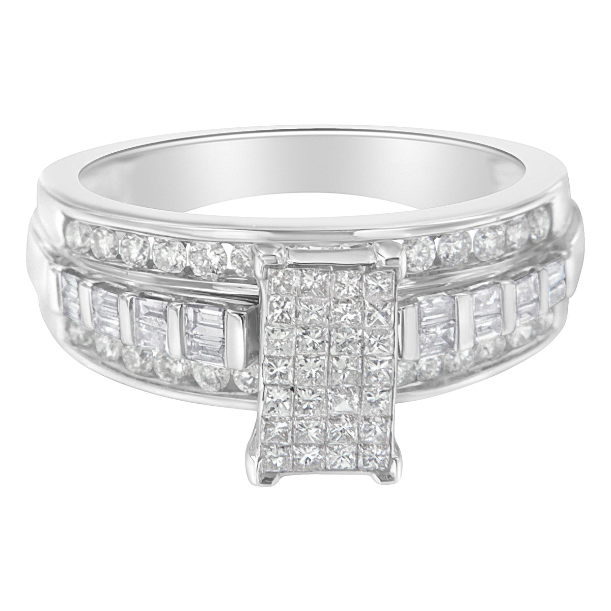 10KT White Gold Diamond Composite Ring (1 cttw, H-I Color, SI2-I1 Clarity) - LinkagejewelrydesignLinkagejewelrydesign