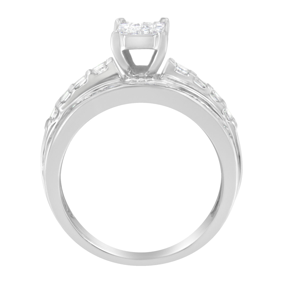 10KT White Gold Diamond Composite Ring (1 cttw, H-I Color, SI2-I1 Clarity) - LinkagejewelrydesignLinkagejewelrydesign