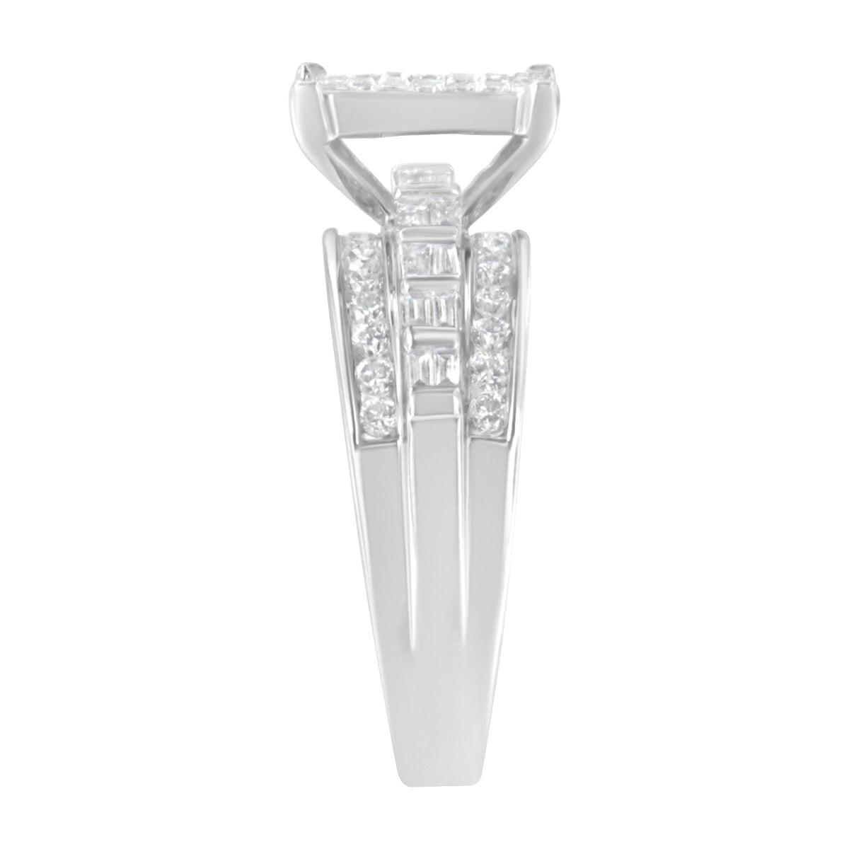 10KT White Gold Diamond Composite Ring (1 cttw, H-I Color, SI2-I1 Clarity) - LinkagejewelrydesignLinkagejewelrydesign