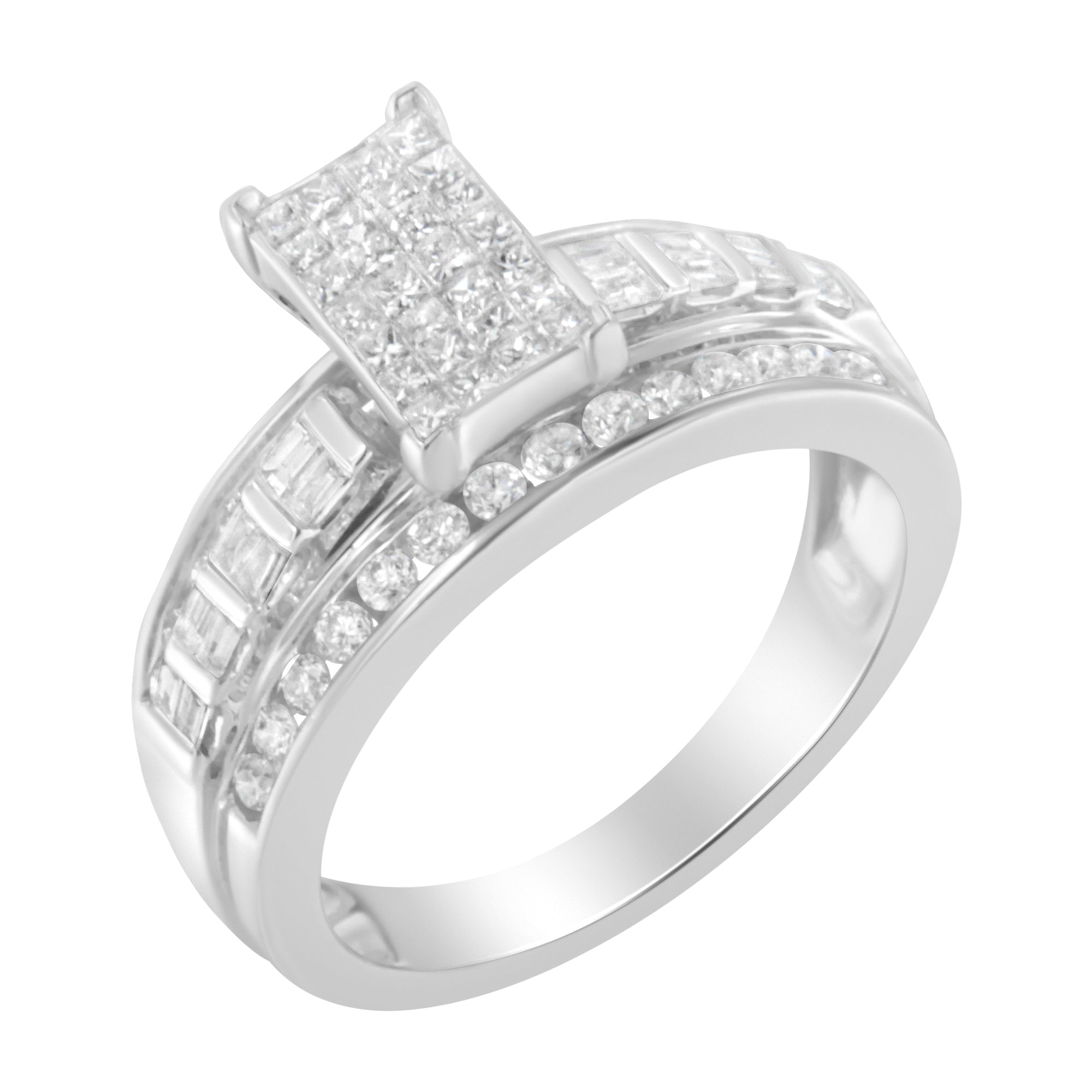 10KT White Gold Diamond Composite Ring (1 cttw, H-I Color, SI2-I1 Clarity) - LinkagejewelrydesignLinkagejewelrydesign