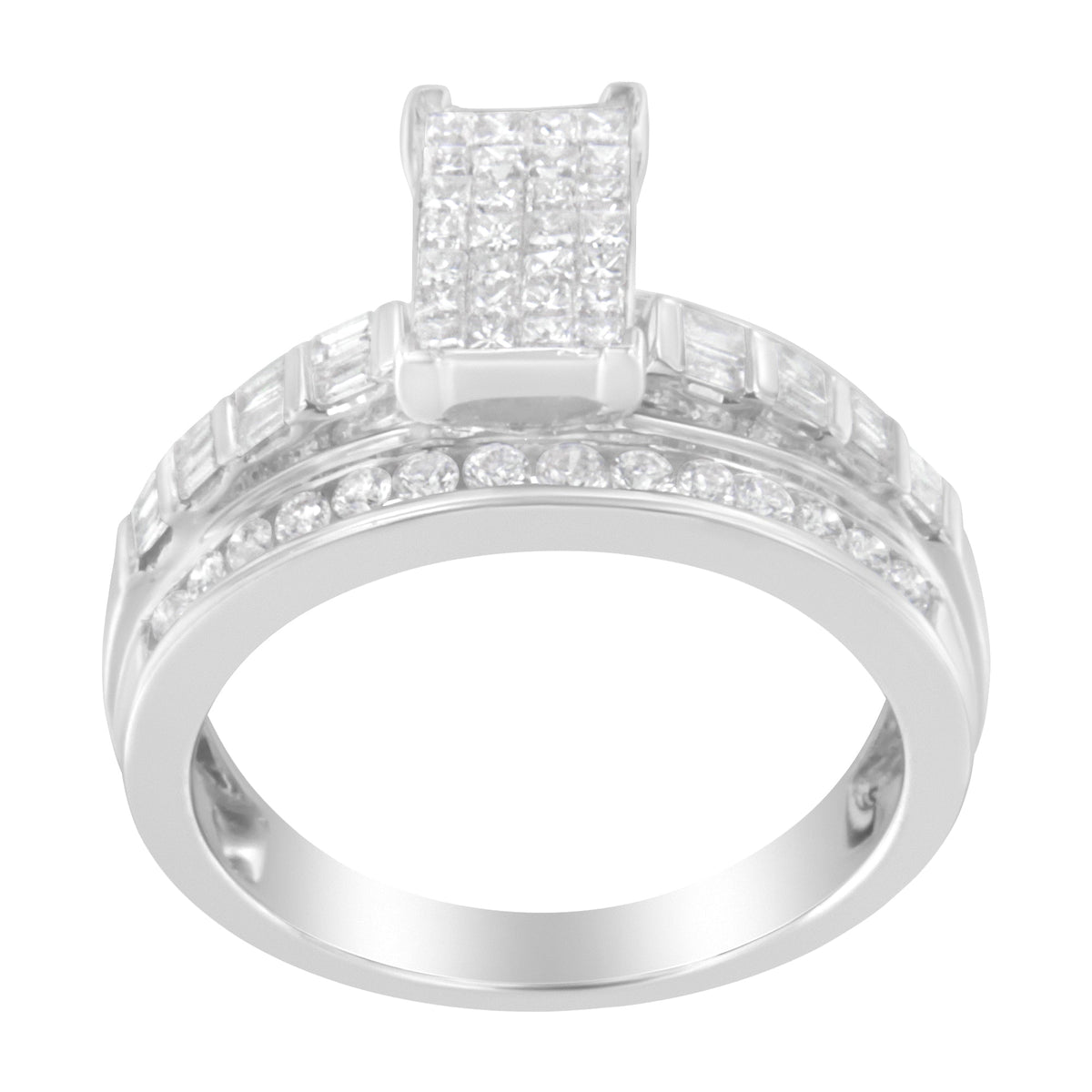 10KT White Gold Diamond Composite Ring (1 cttw, H-I Color, SI2-I1 Clarity) - LinkagejewelrydesignLinkagejewelrydesign