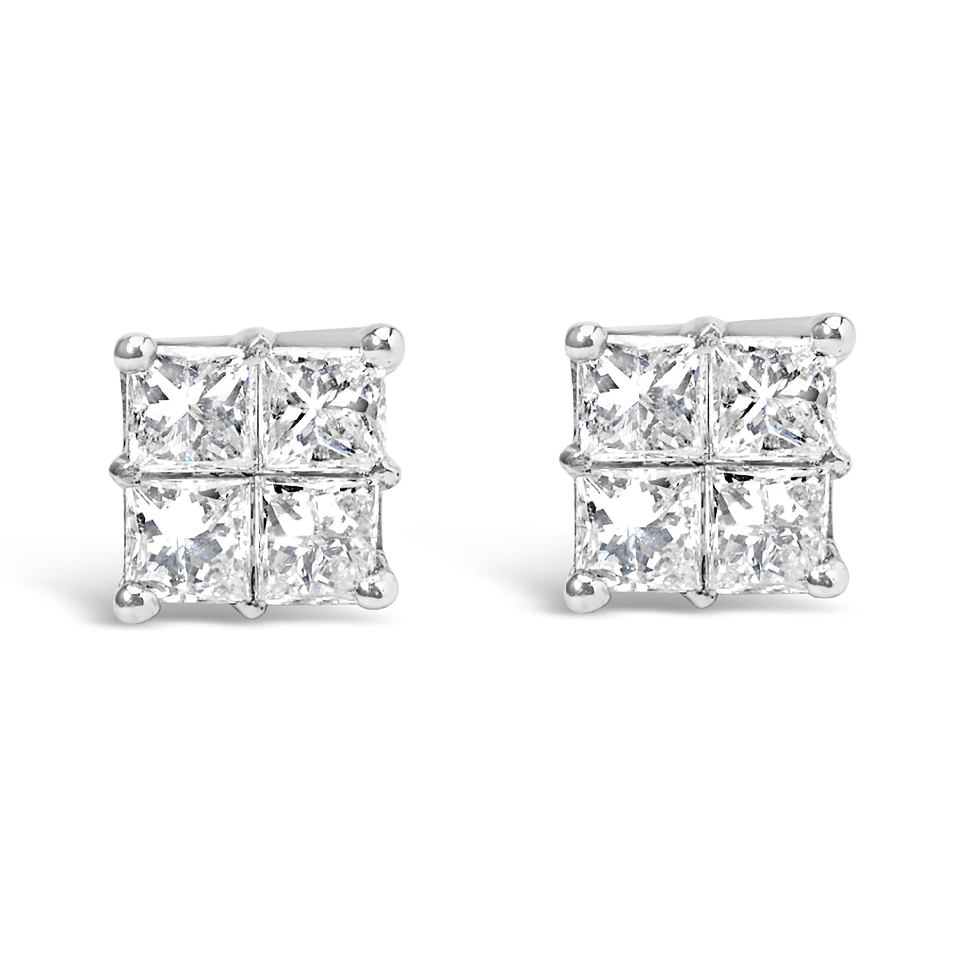 10KT White Gold Diamond Composite Stud Earring (1/4 cttw, H-I Color, I1-I2 Clarity) - LinkagejewelrydesignLinkagejewelrydesign