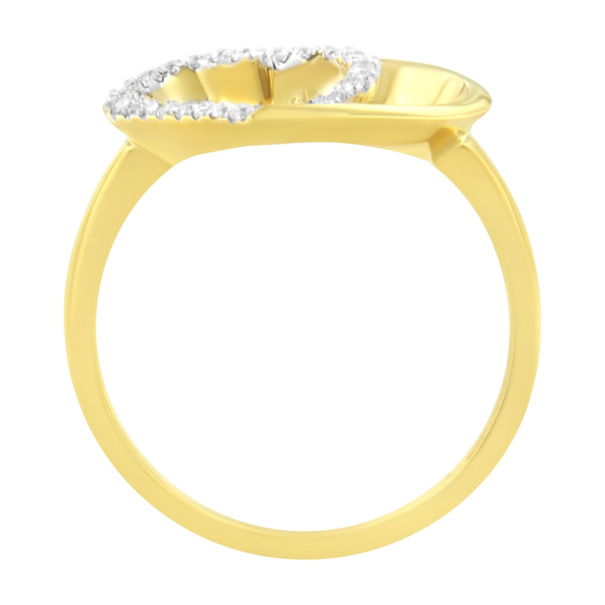 10KT Yellow Gold 1/10 cttw Diamond Heart Shape Ring (K-L, I1-I2) - Size 7 - LinkagejewelrydesignLinkagejewelrydesign