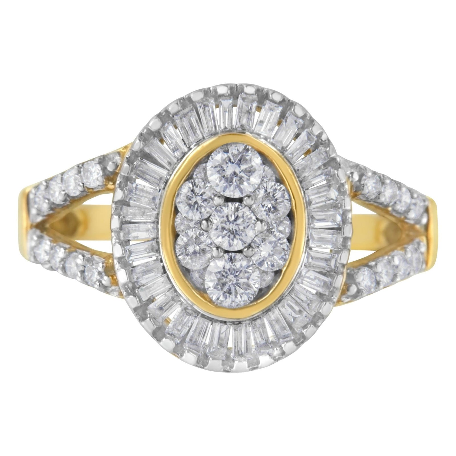 10kt Yellow Gold Diamond Cocktail Ring (1 cttw, H-I Color, SI2-I1 Clarity) - LinkagejewelrydesignLinkagejewelrydesign