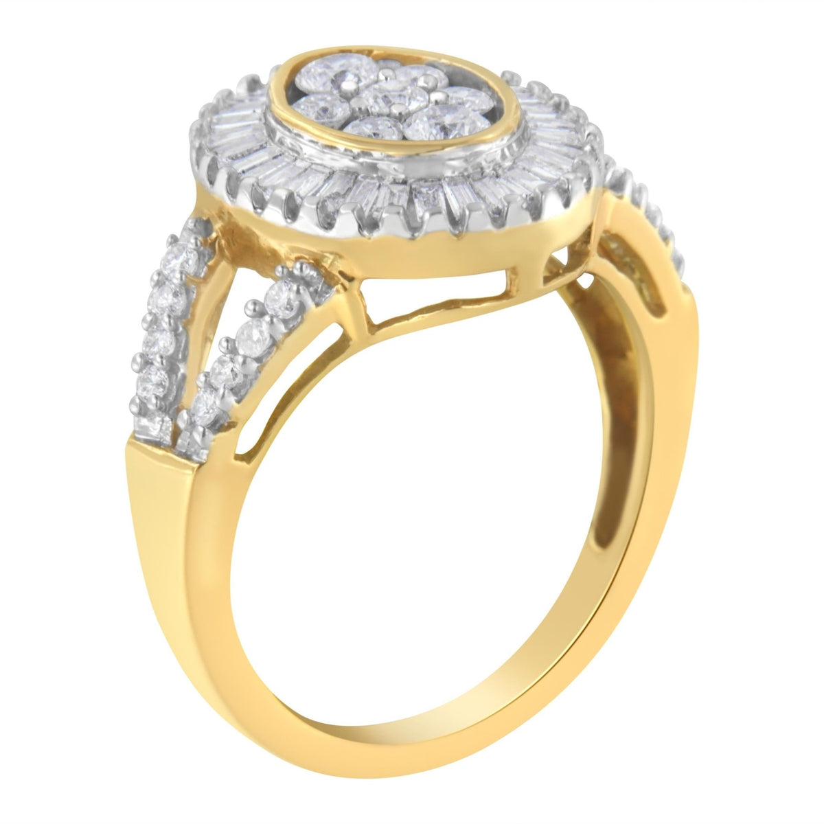 10kt Yellow Gold Diamond Cocktail Ring (1 cttw, H-I Color, SI2-I1 Clarity) - LinkagejewelrydesignLinkagejewelrydesign