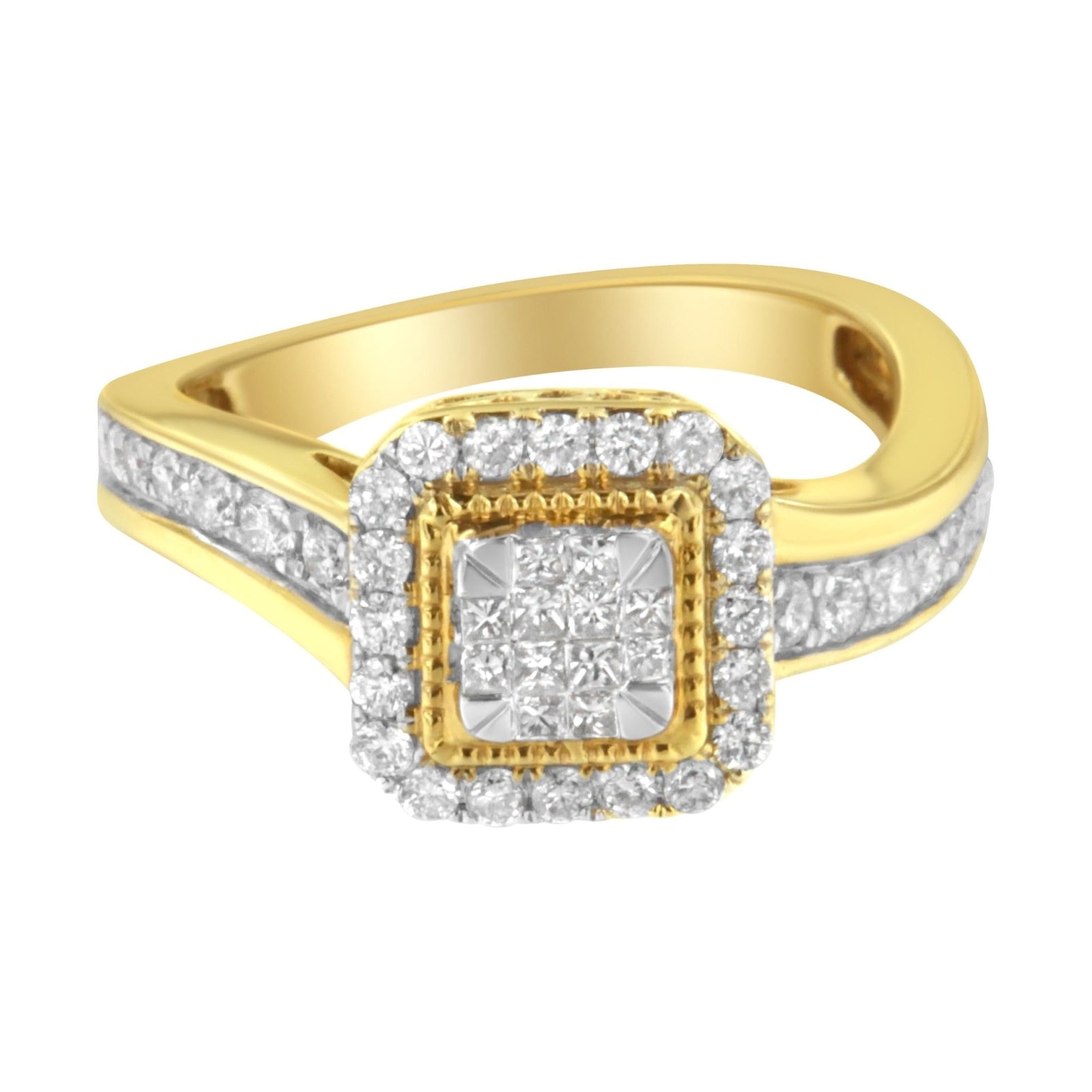 10KT Yellow Gold Diamond Cocktail Ring (5/8 cttw, H-I Color, SI2-I1 Clarity) - LinkagejewelrydesignLinkagejewelrydesign