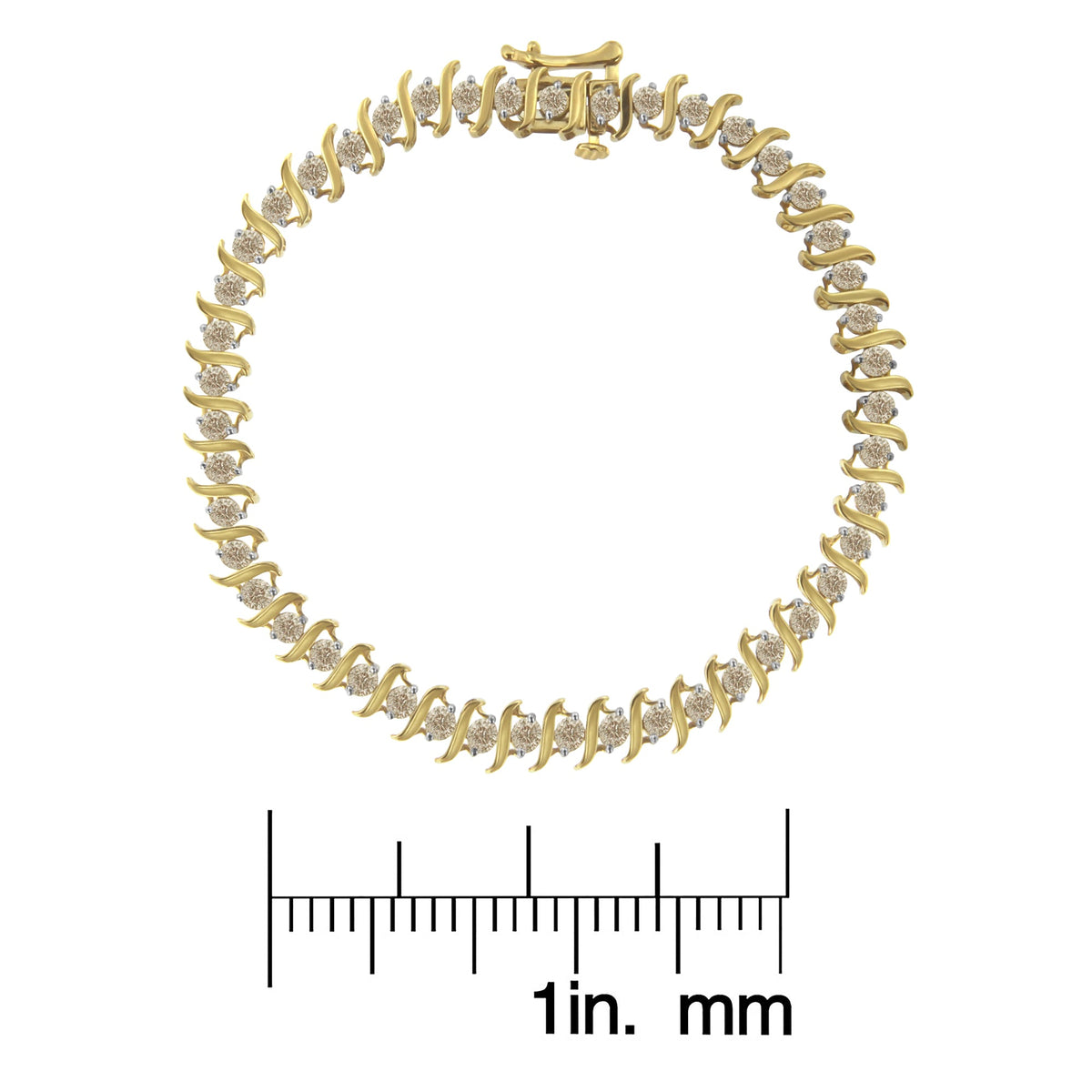 10KT Yellow Gold Diamond S-Link Bracelet (3 cttw, J-K Color, I2-I3 Clarity) - LinkagejewelrydesignLinkagejewelrydesign