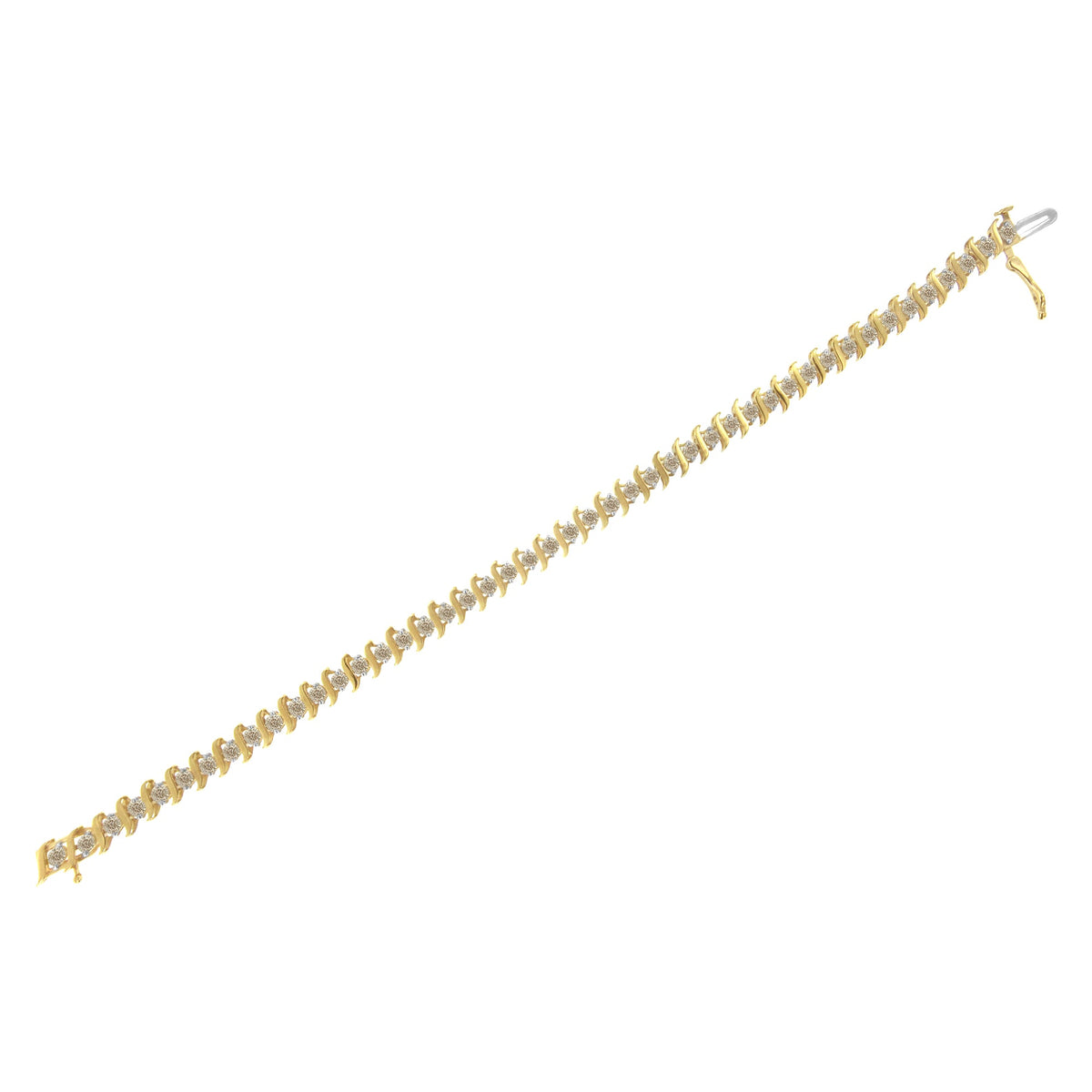 10KT Yellow Gold Diamond S-Link Bracelet (3 cttw, J-K Color, I2-I3 Clarity) - LinkagejewelrydesignLinkagejewelrydesign