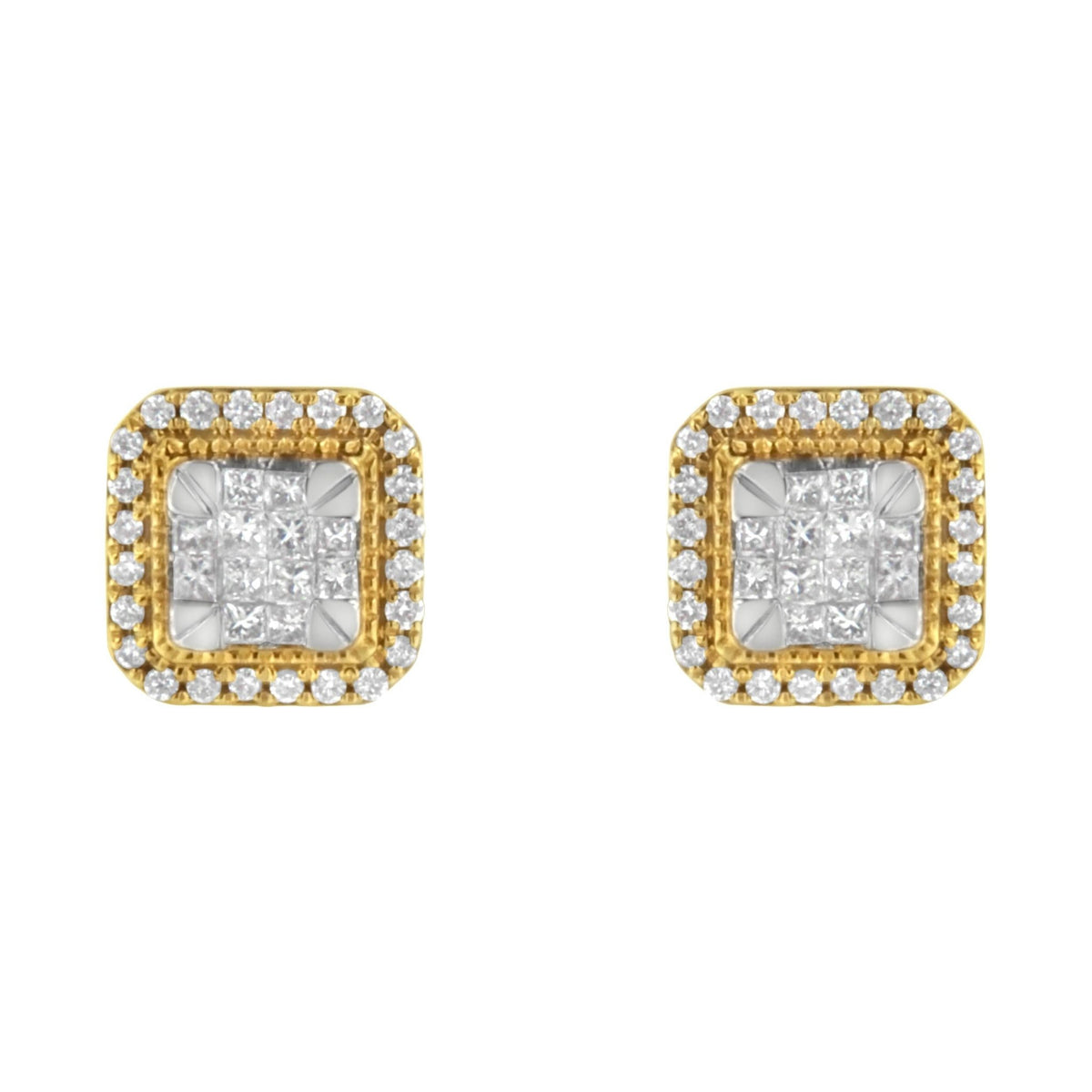 10KT Yellow Gold Diamond Stud Earrings (1/2 cttw, H-I Color, SI2-I1 Clarity) - LinkagejewelrydesignLinkagejewelrydesign