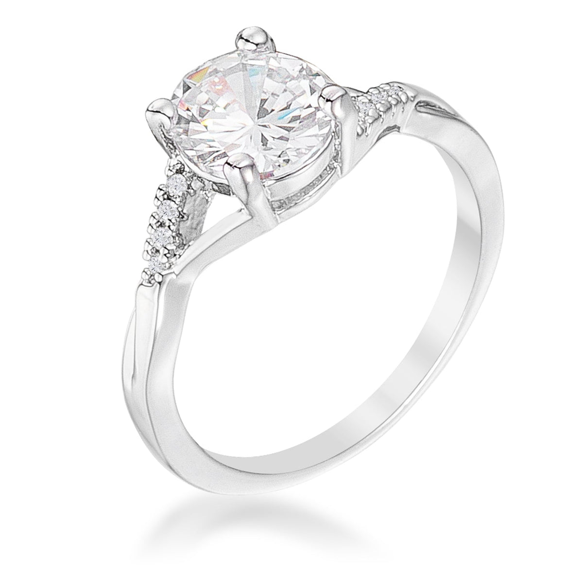 1.3Ct Silvertone Simple Engagement Ring, &lt;b&gt;Size 5&lt;/b&gt; - LinkagejewelrydesignLinkagejewelrydesign