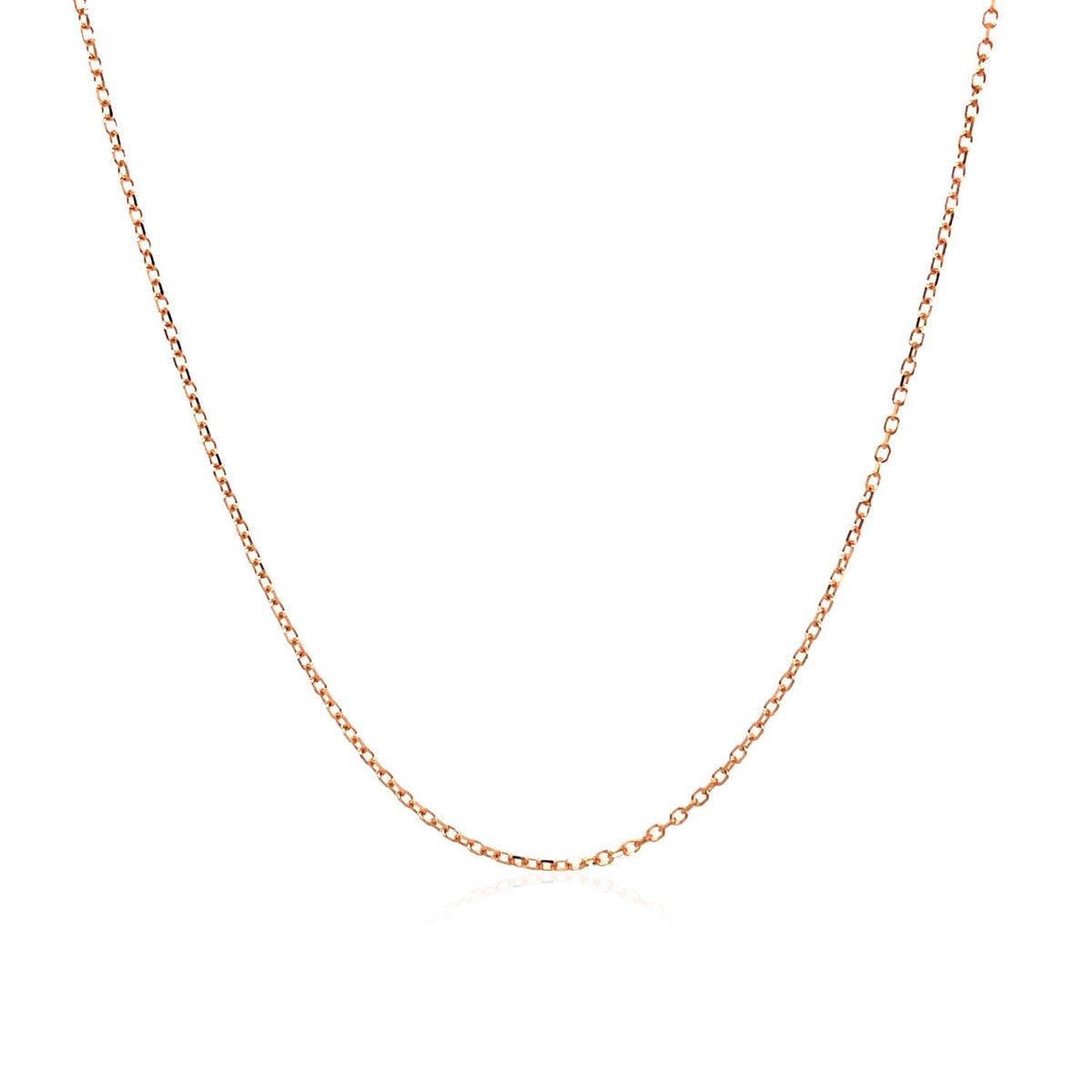 14k Pink Gold Diamond Cut Cable Link Chain 0.8mm - LinkagejewelrydesignLinkagejewelrydesign