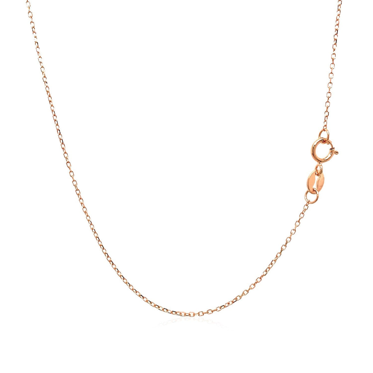 14k Pink Gold Diamond Cut Cable Link Chain 0.8mm - LinkagejewelrydesignLinkagejewelrydesign